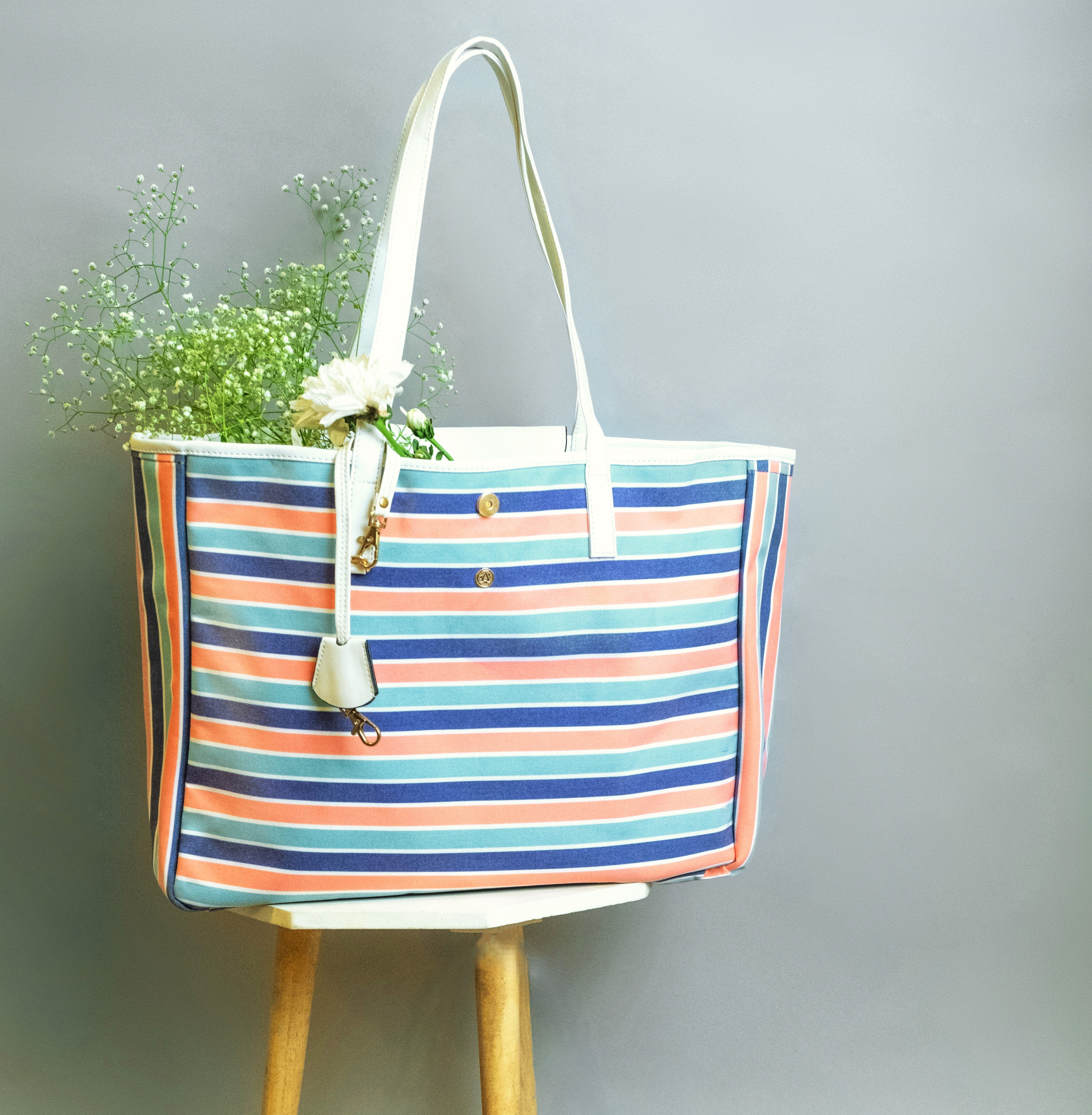 Convertible Tote Bags-Stripes