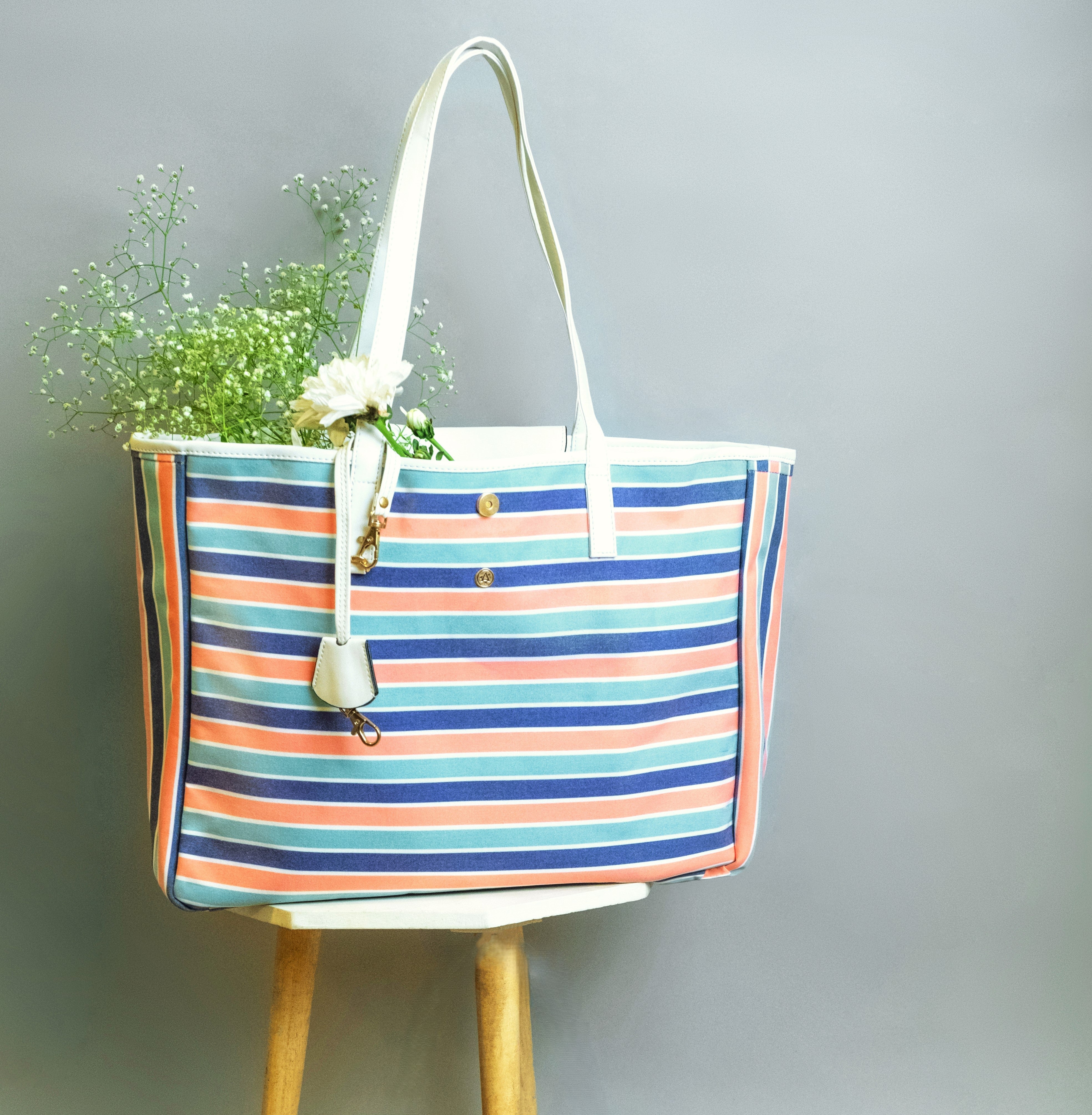 Convertible Tote Bags-Stripes