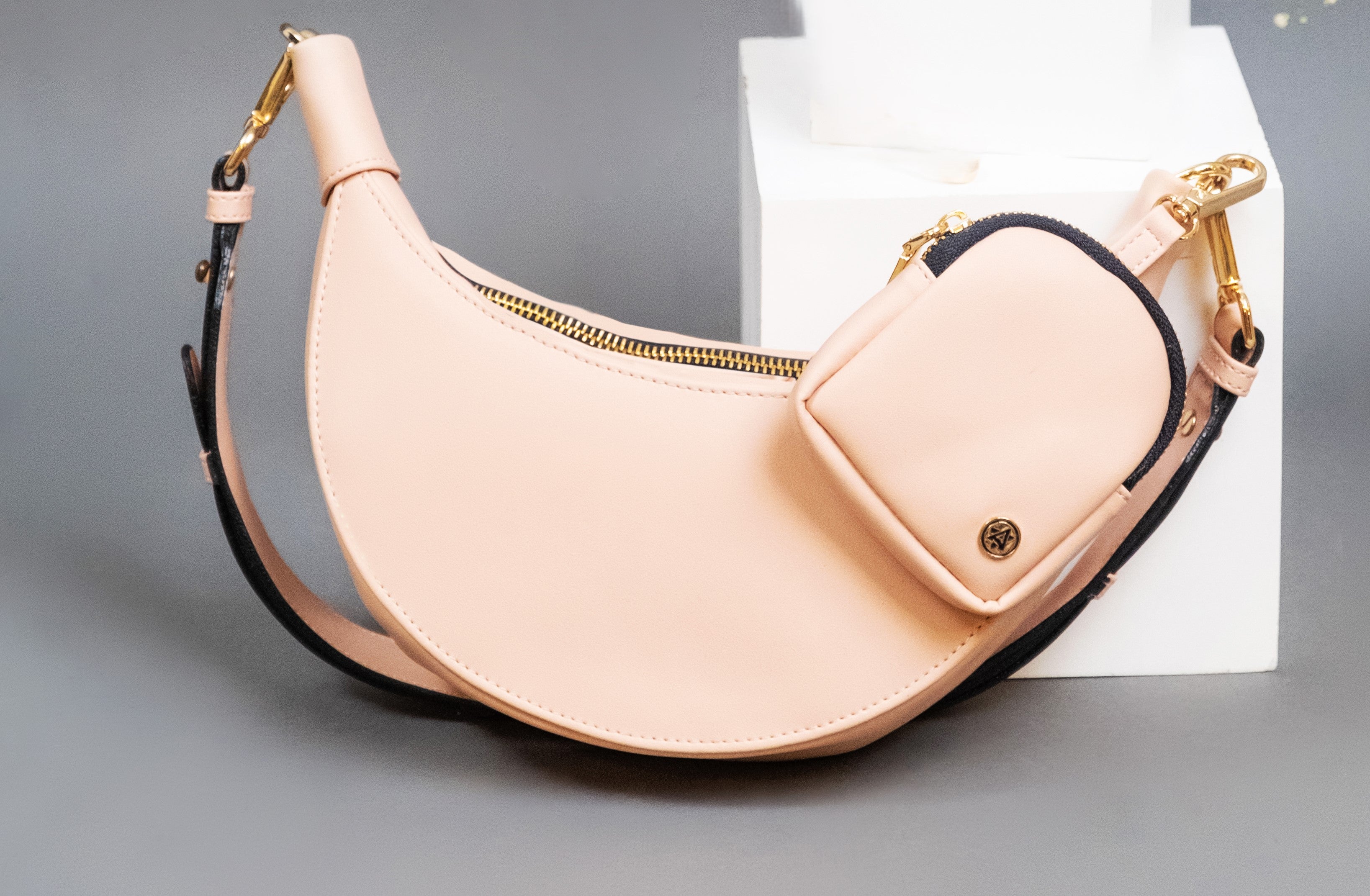 Crescent Moon Bag - Light Pink