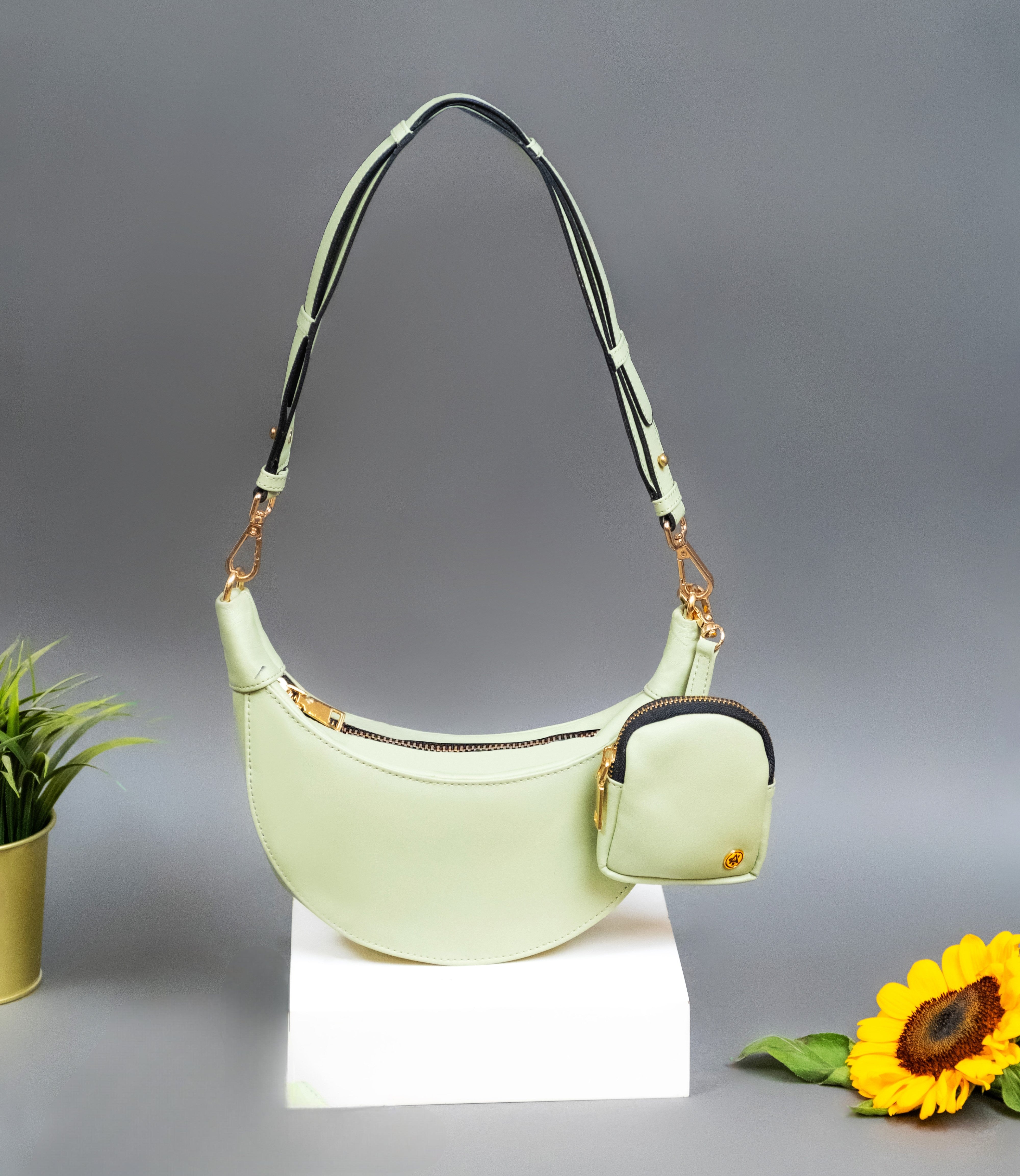 Crescent Moon Bag - Mint Green