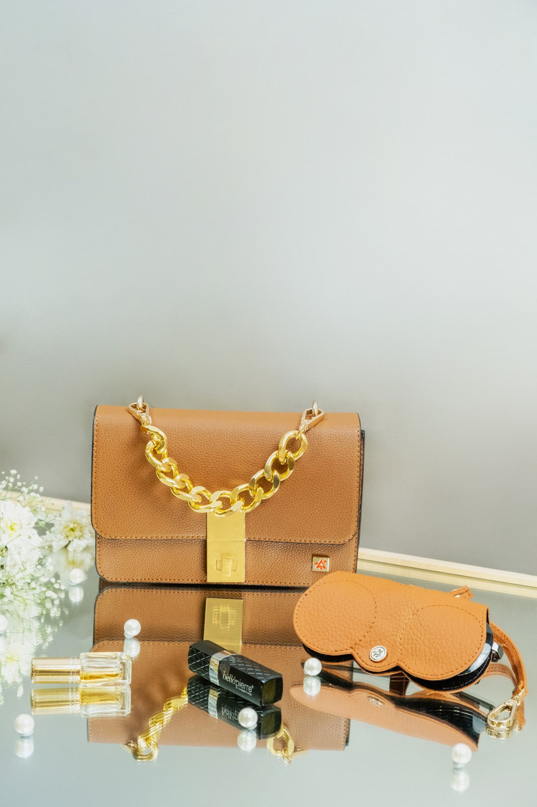 Sling Bag & Wristlet Wallet - Tan(Combo)