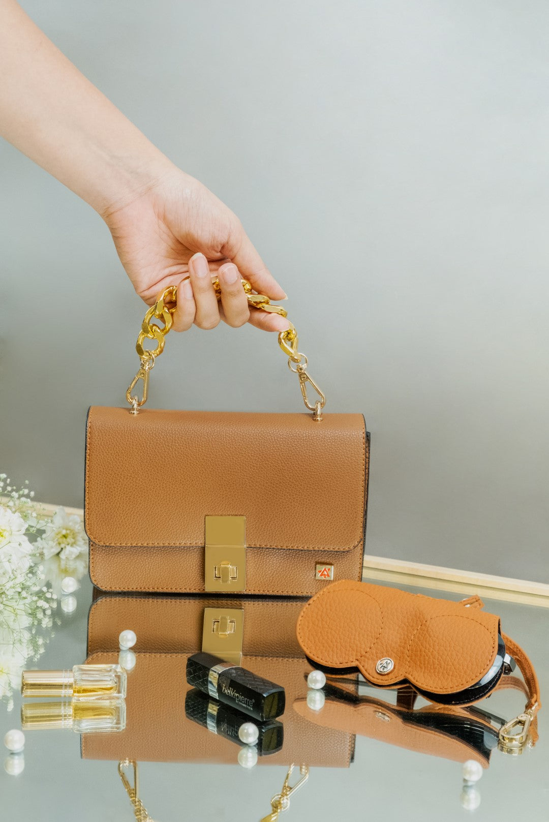 Sling Bag & Wristlet Wallet - Tan(Combo)