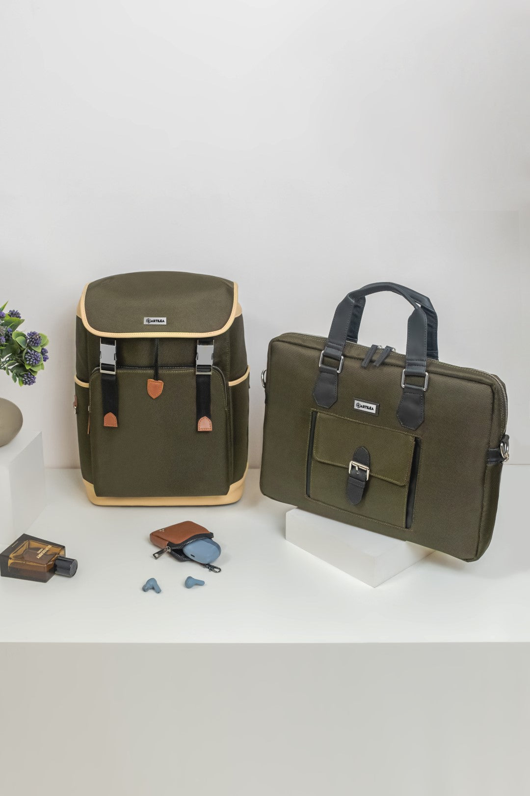 Laptop Bag & Ultimate Backpack-Combo (Olive Green)