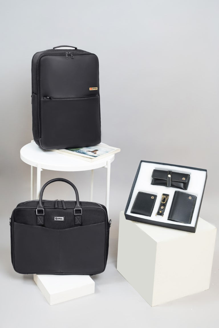 Laptop Bag & Thorin Backpack-Corporate gift set-Black (Combo)