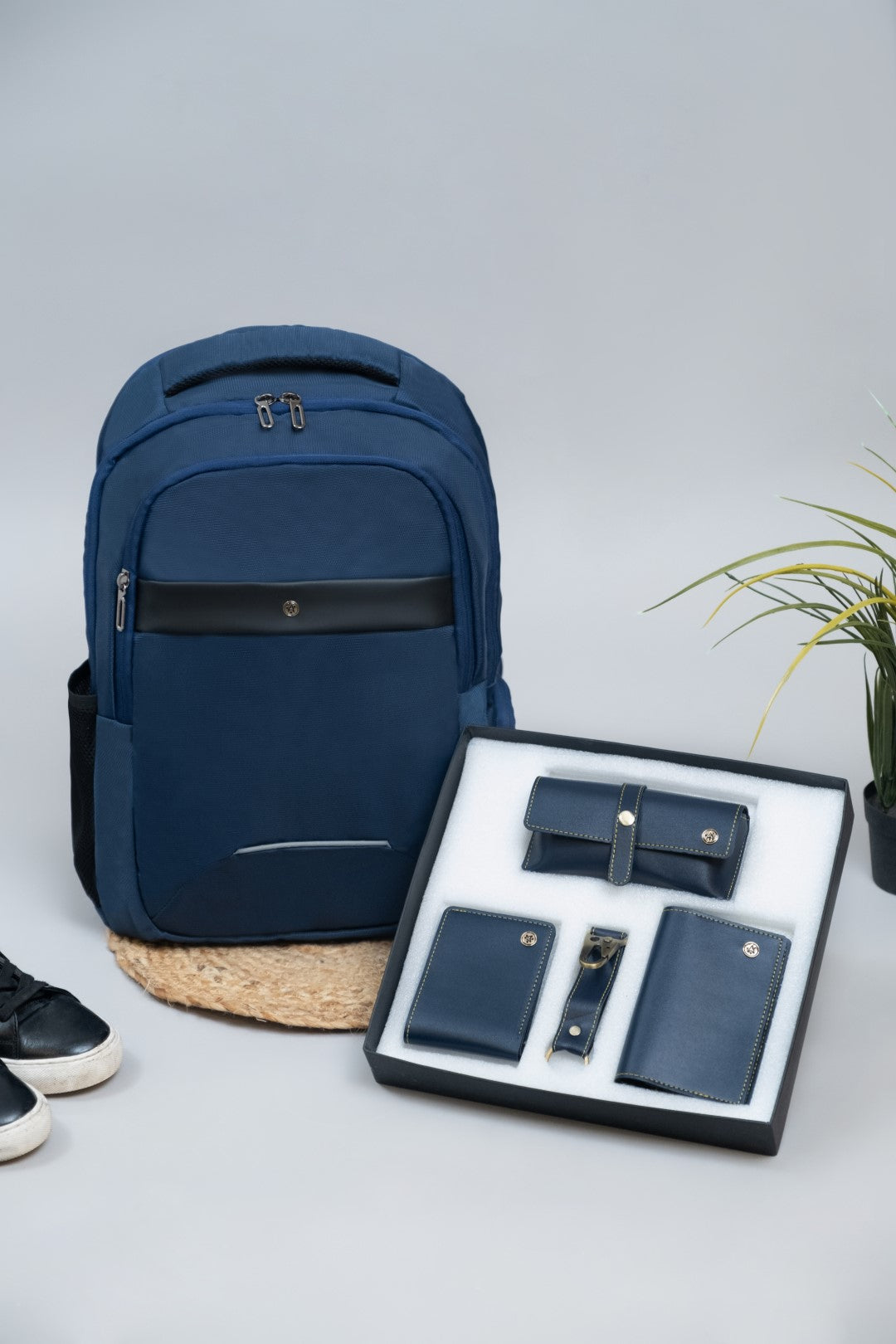 Laptop Backpack & Corporate Gift Set Blue(Combo)