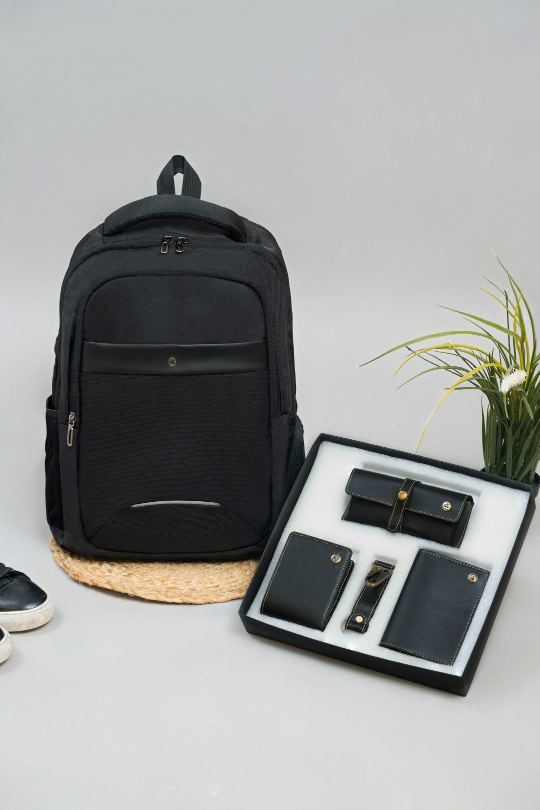 Laptop backpack & Corporate Gift set Black(Combo)