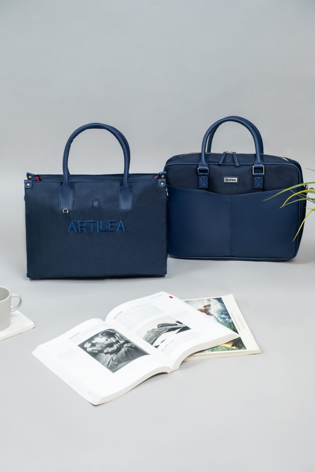 Laptop Bag & Matty & Pu Tote Bag-Blue (Combo)