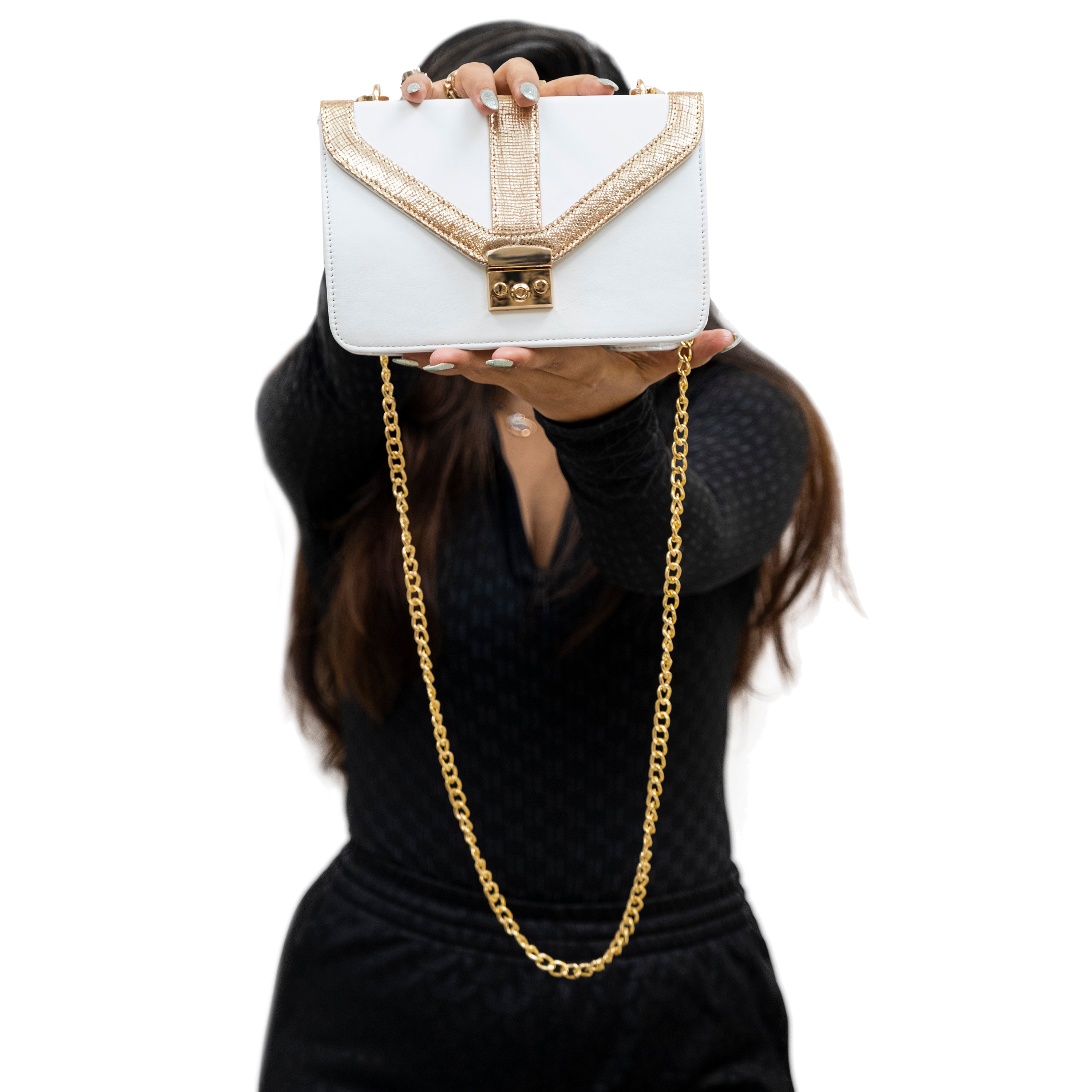 Genuine Leather Sling Bag - White