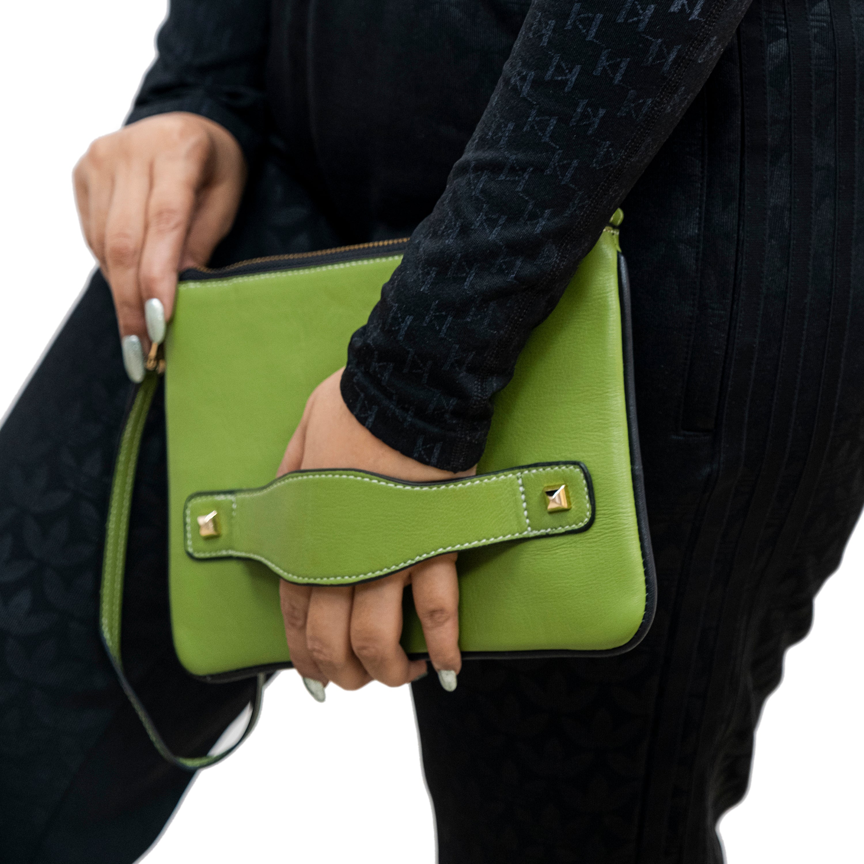 Genuine Leather Wristlet - Green