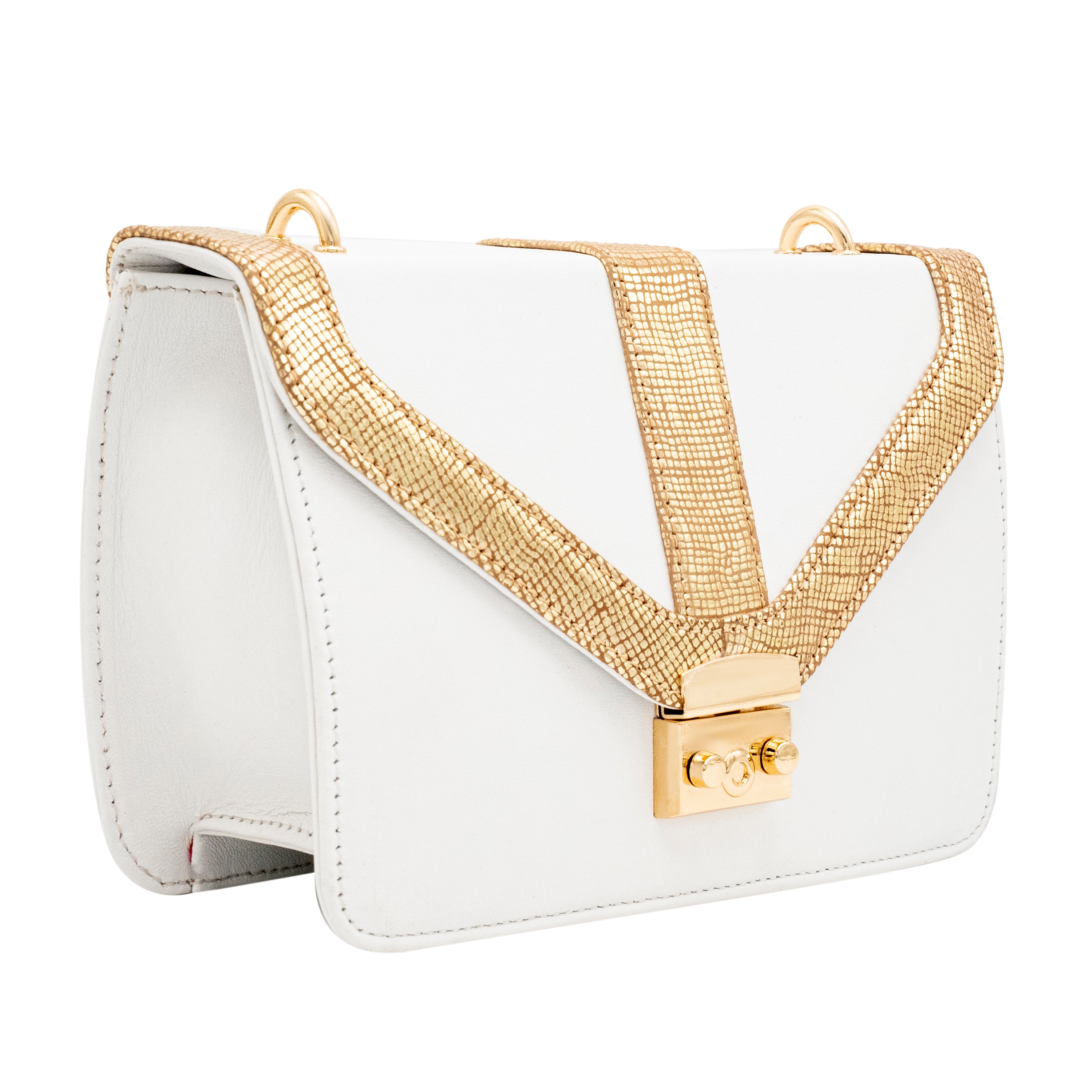 Genuine Leather Sling Bag - White