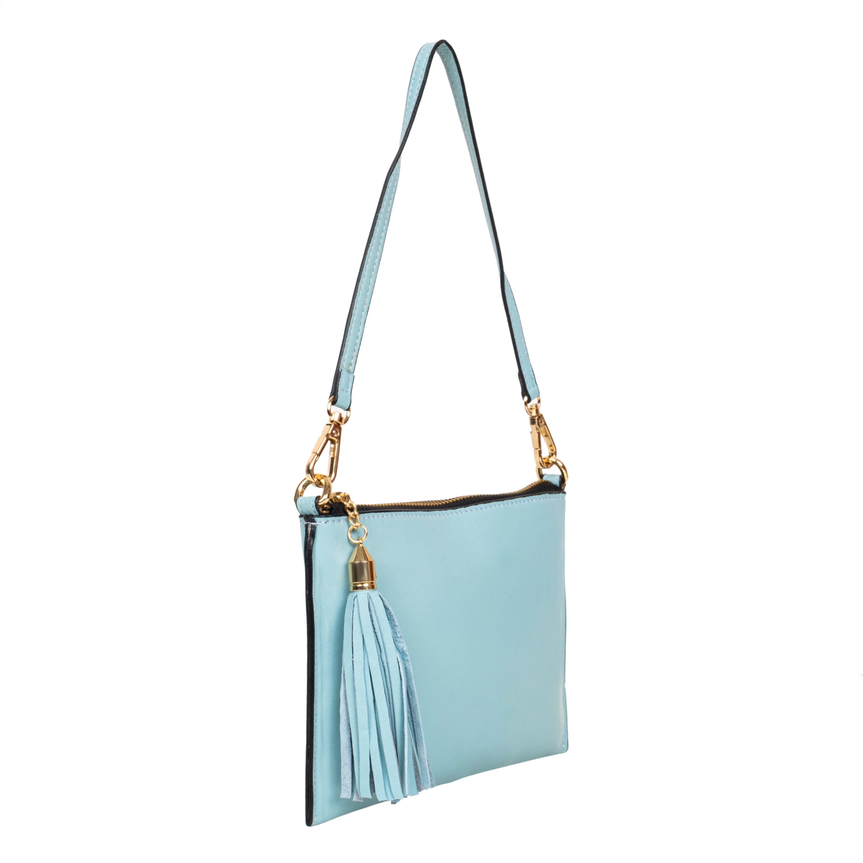Genuine Leather Wristlet (Small) - Sky Blue