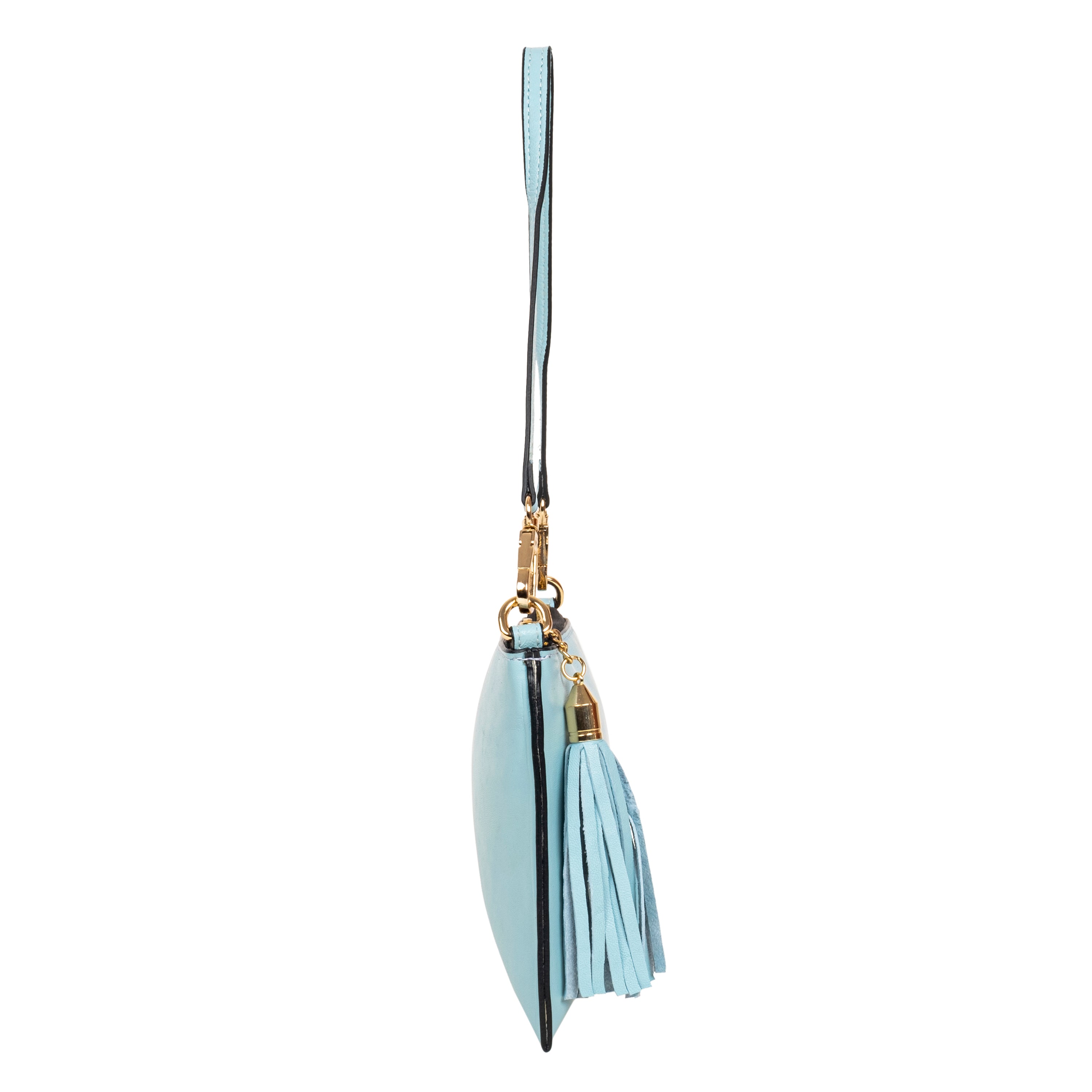 Genuine Leather Wristlet (Small) - Sky Blue