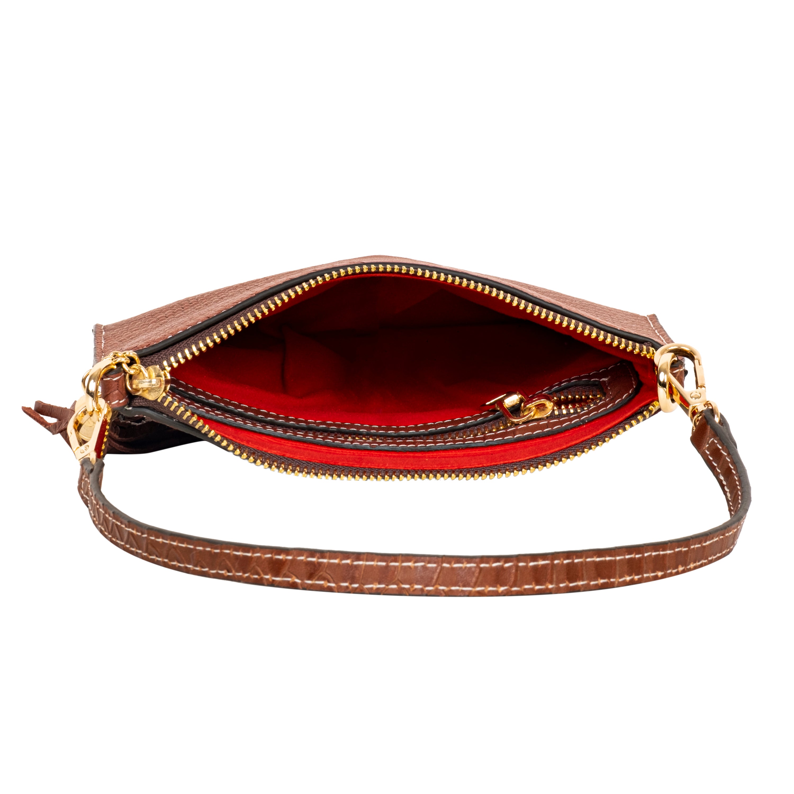 Genuine Leather Wristlet (Small) - Tan