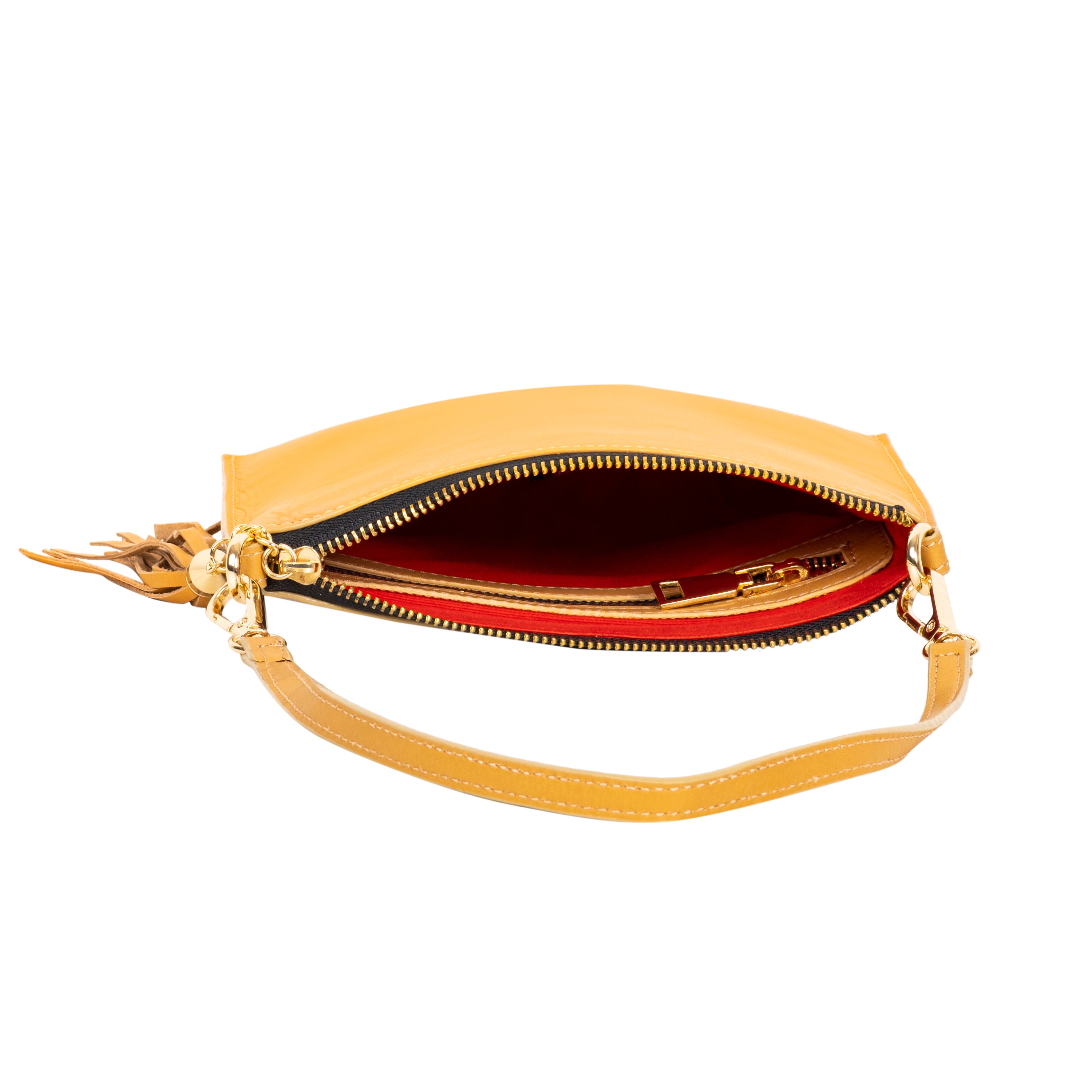 Genuine Leather Wristlet (Small) - Yellow