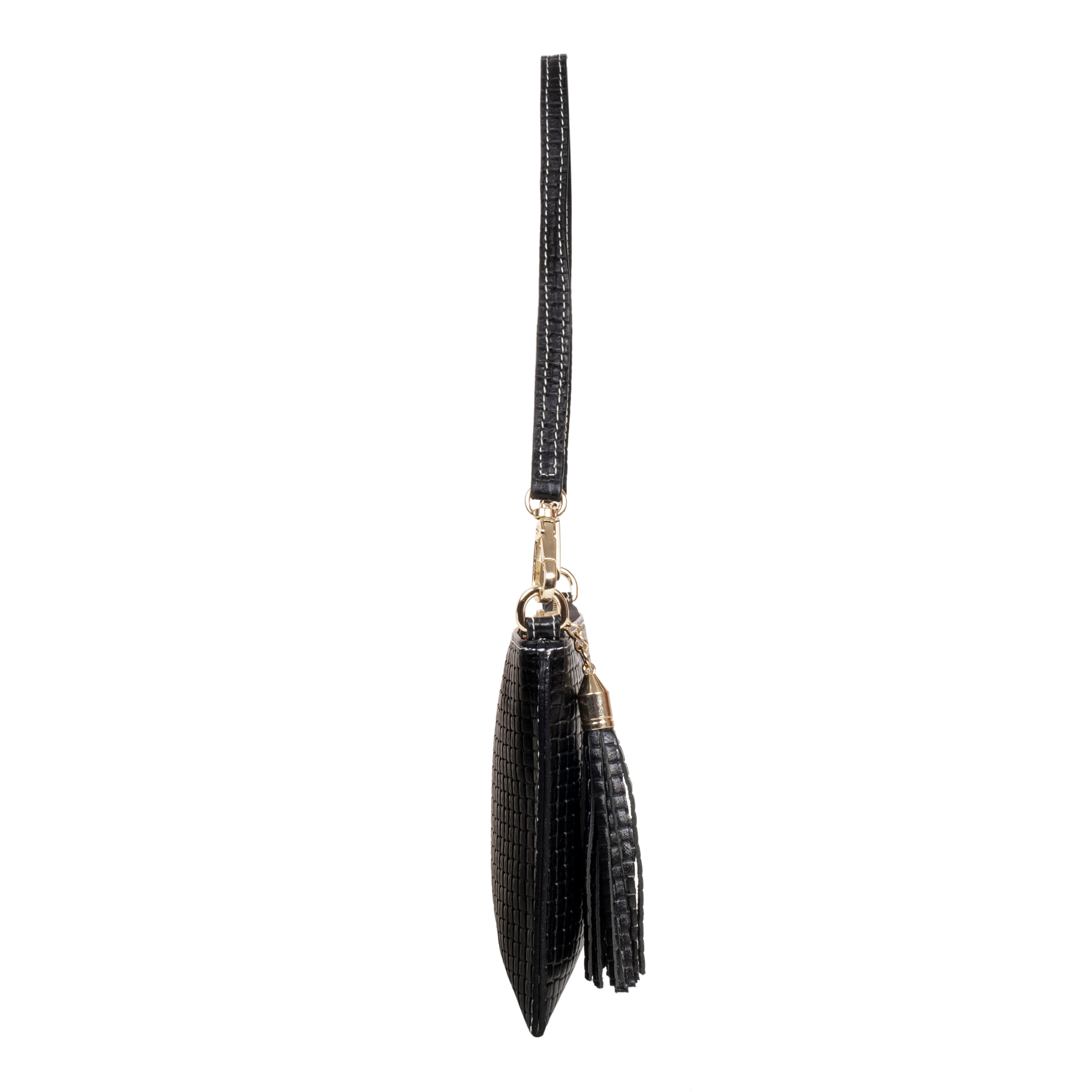 Genuine Leather Wristlet - Black