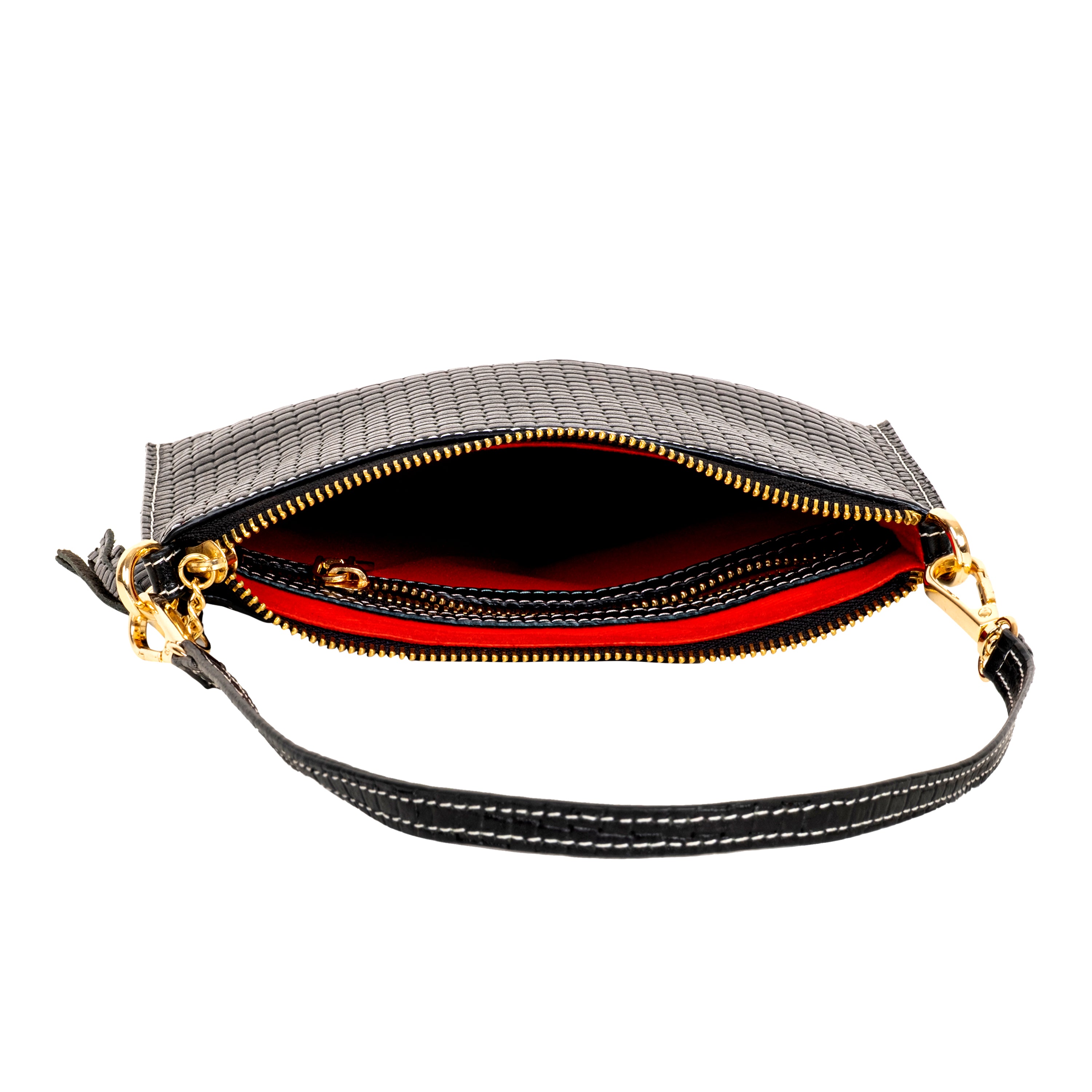 Genuine Leather Wristlet - Black