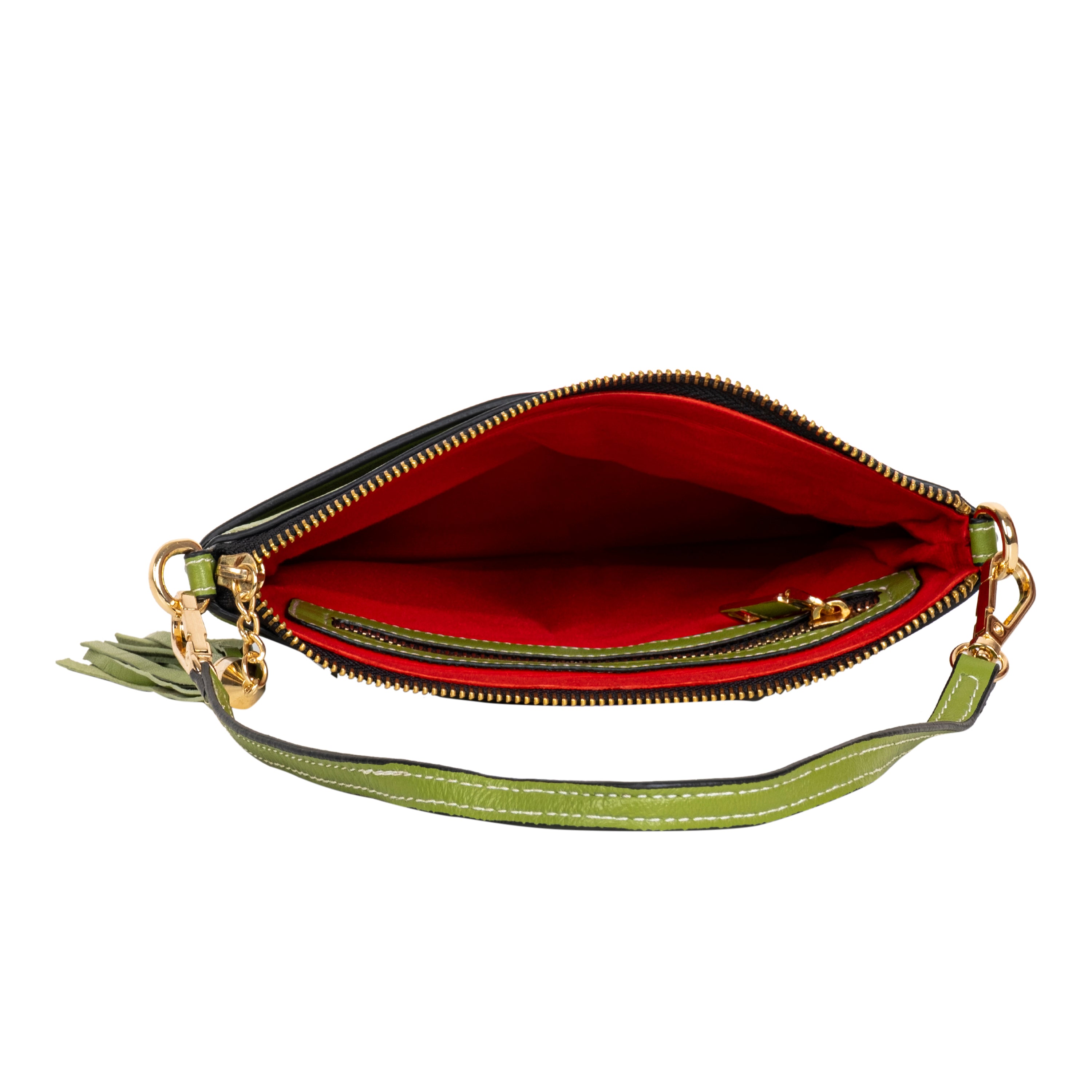Genuine Leather Wristlet - Green