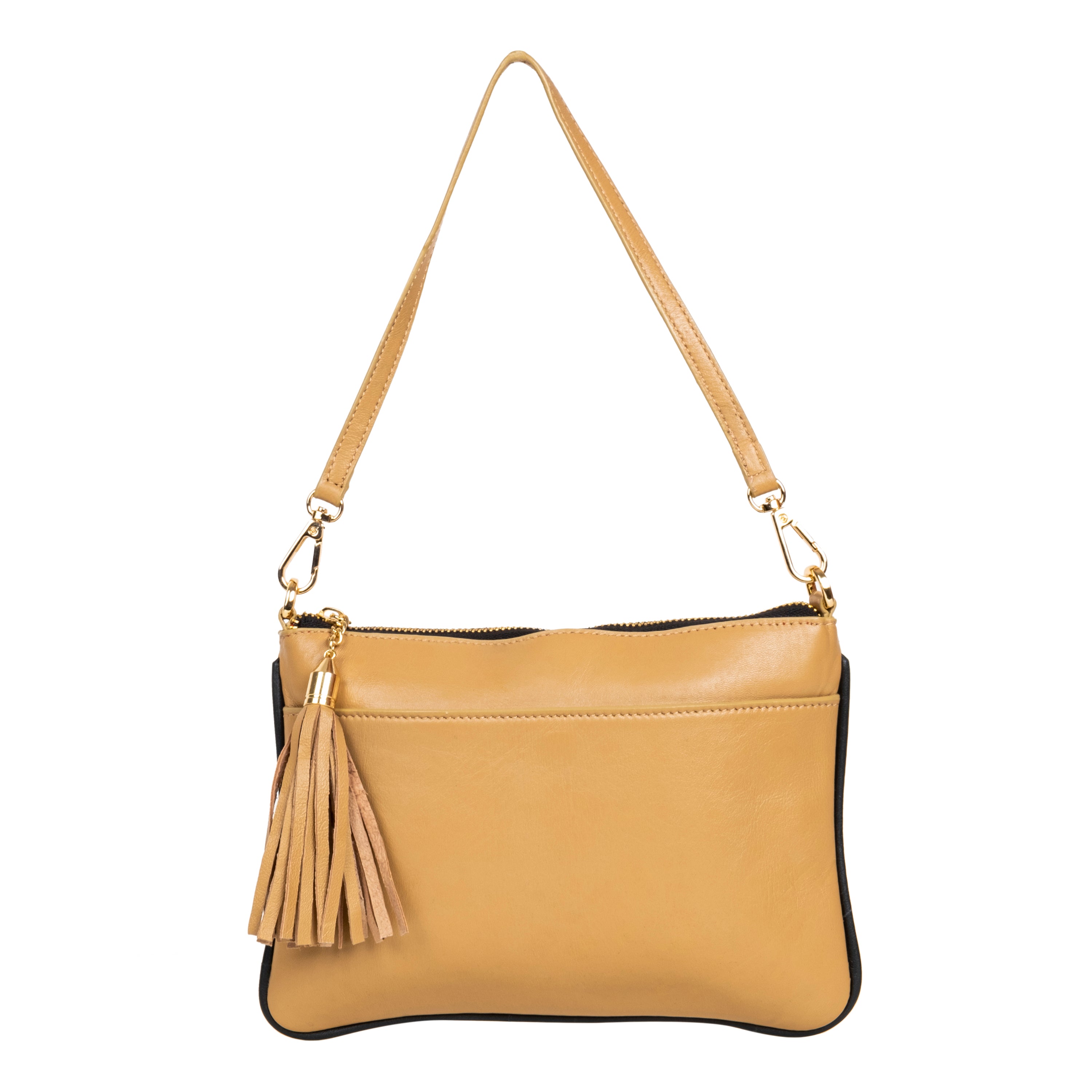 Genuine Leather Wristlet - Tan