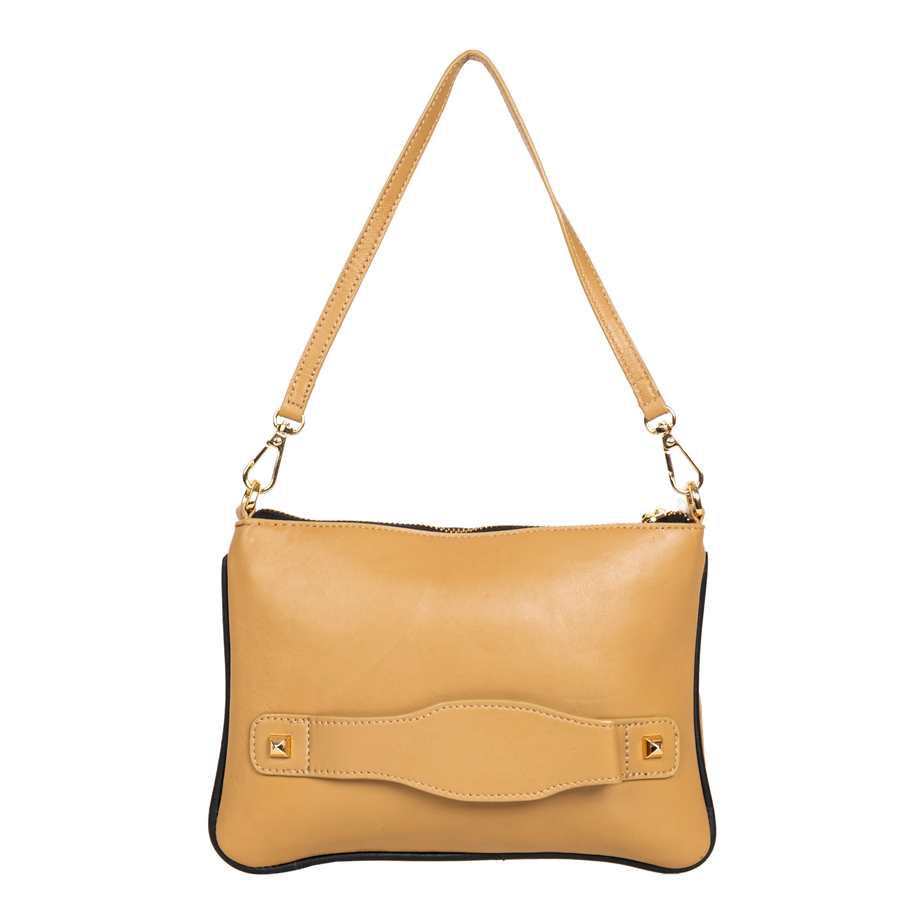 Genuine Leather Wristlet - Tan