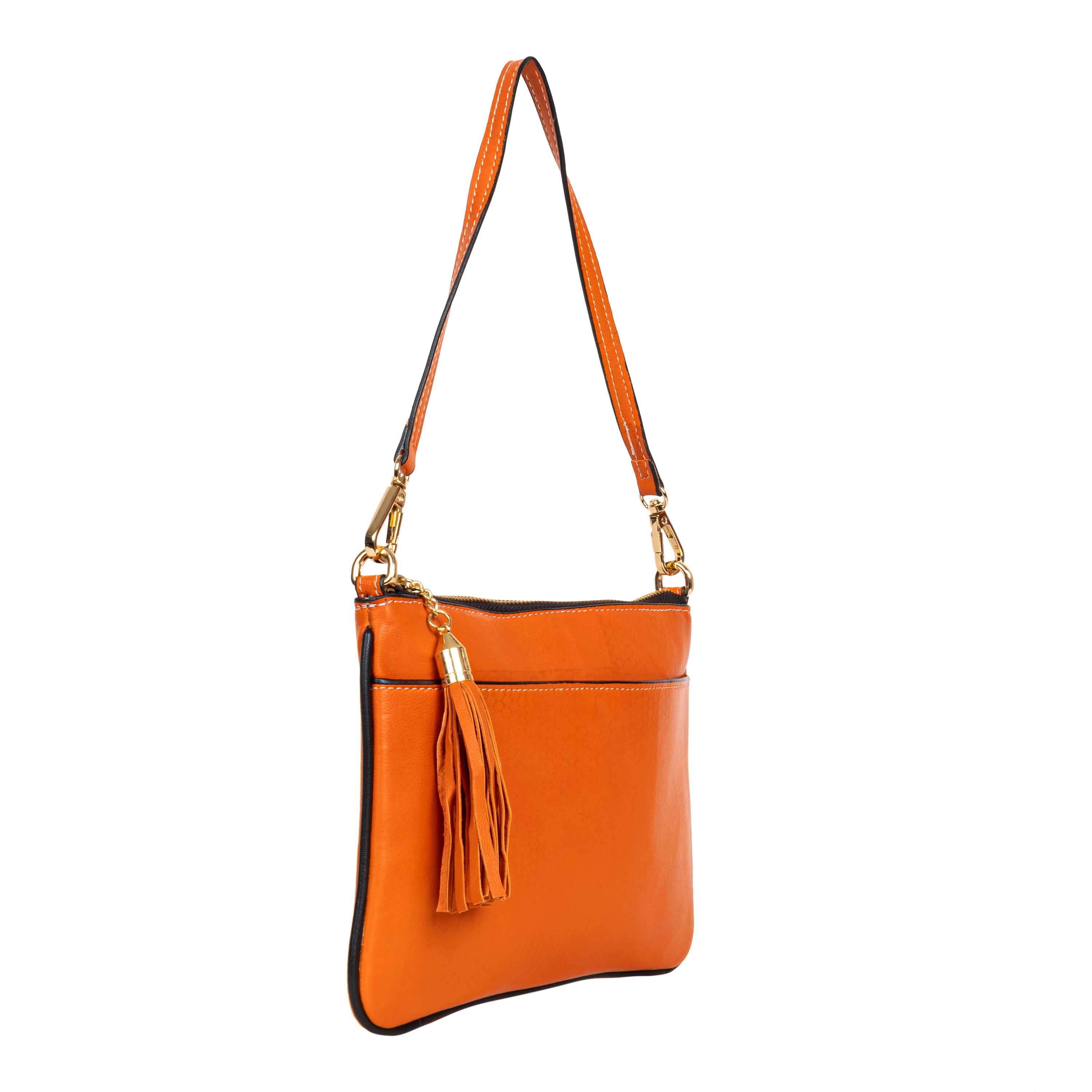 Genuine Leather Wristlet - Orange