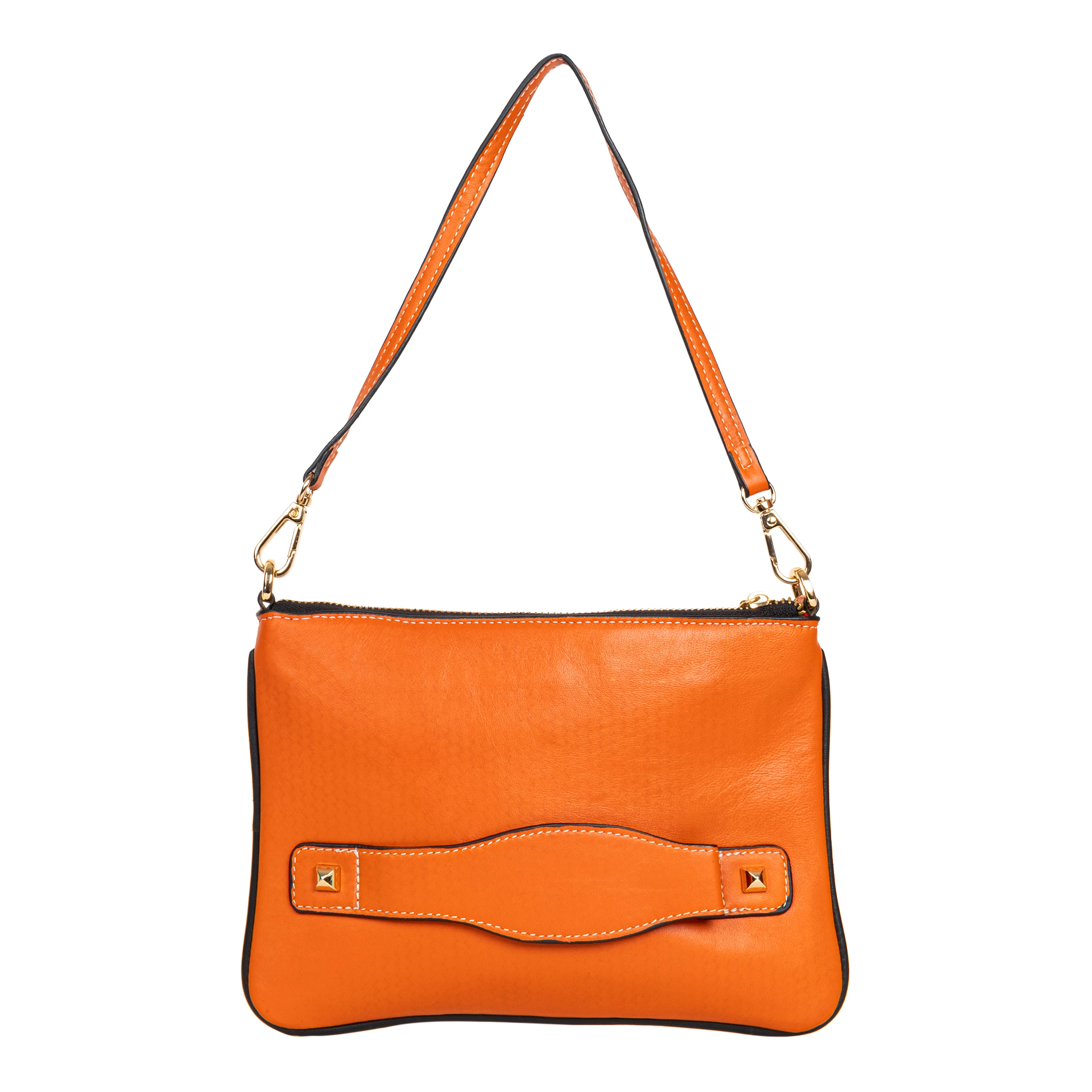 Genuine Leather Wristlet - Orange