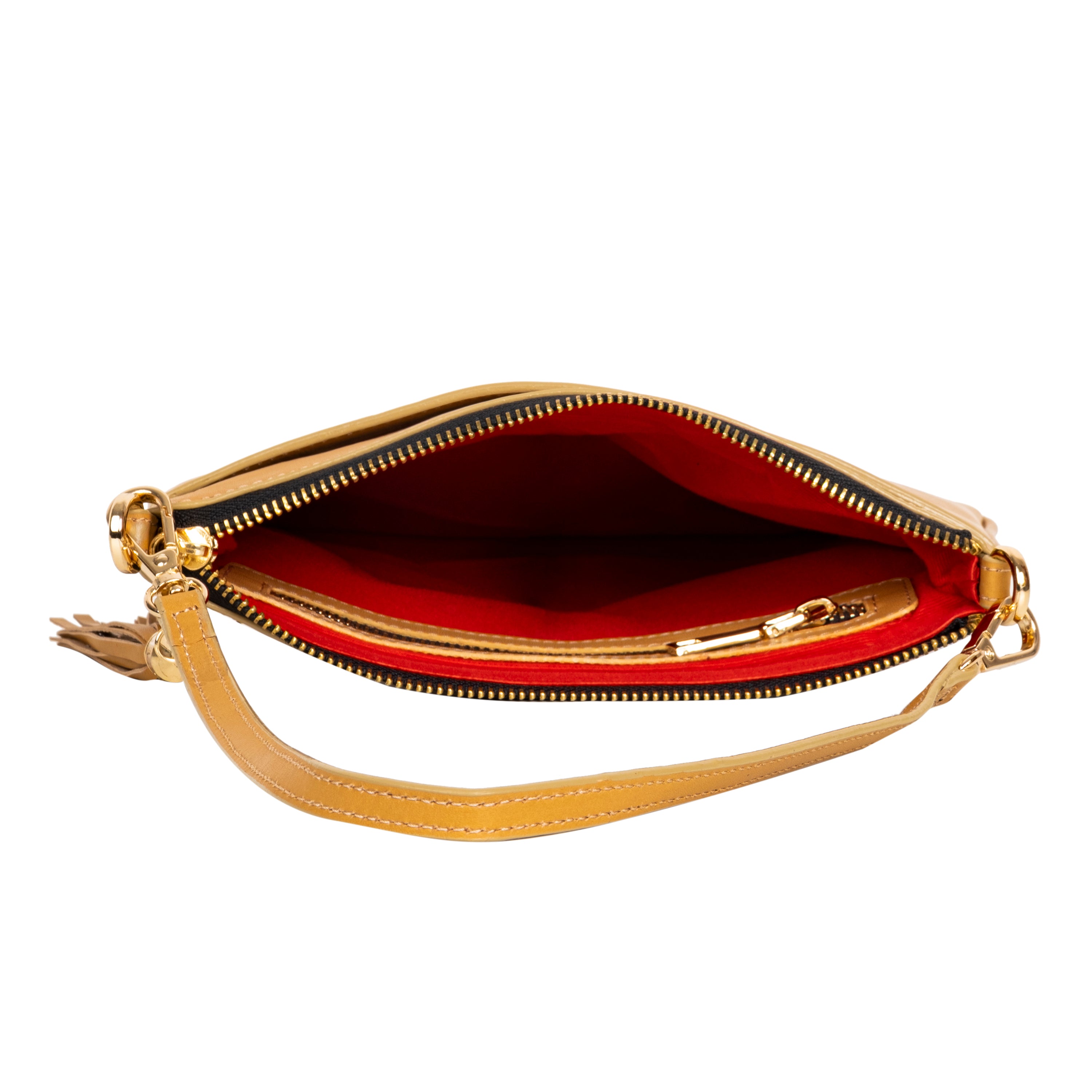 Genuine Leather Wristlet (Big) - Yellow