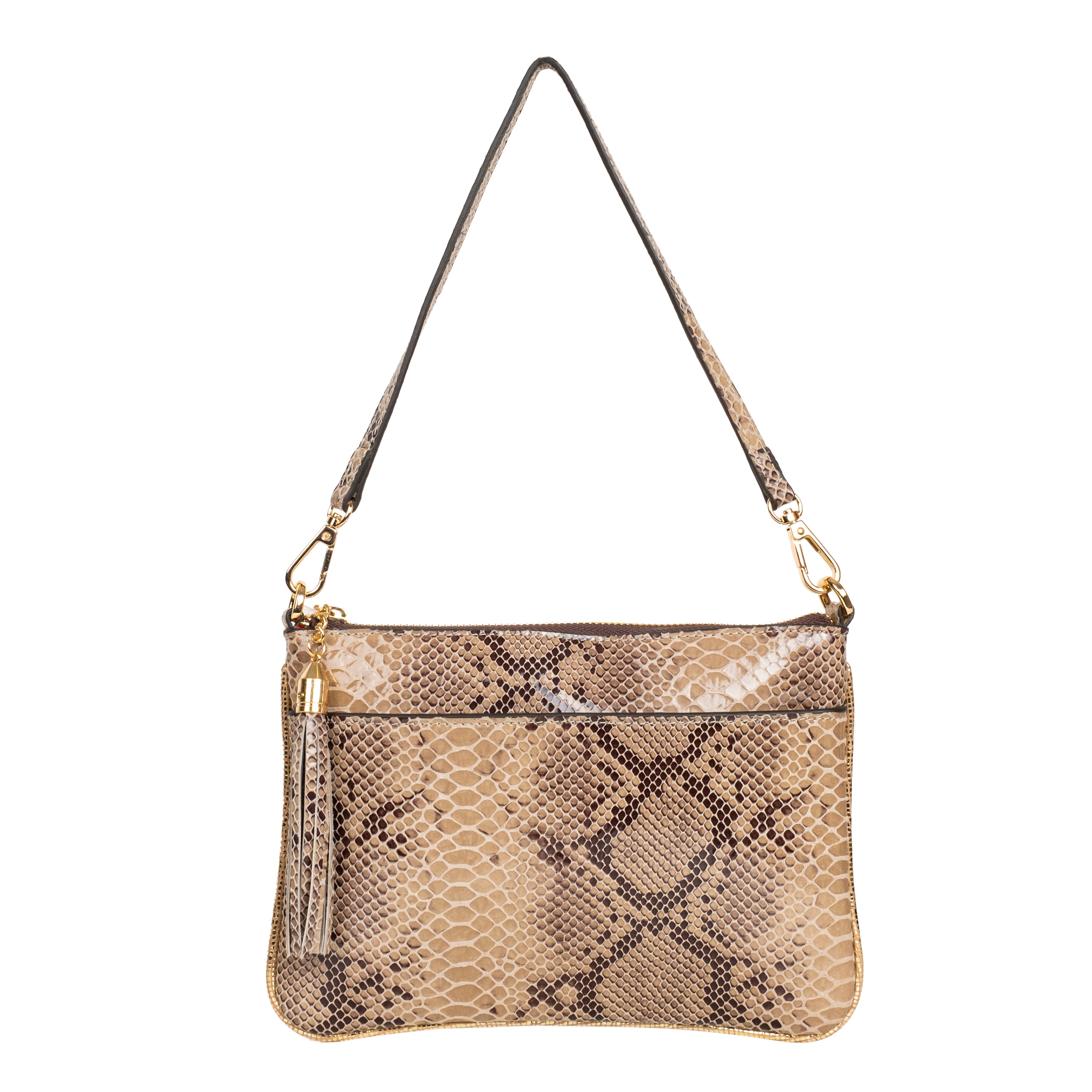 Genuine Leather Wristlet (Big) - Beige