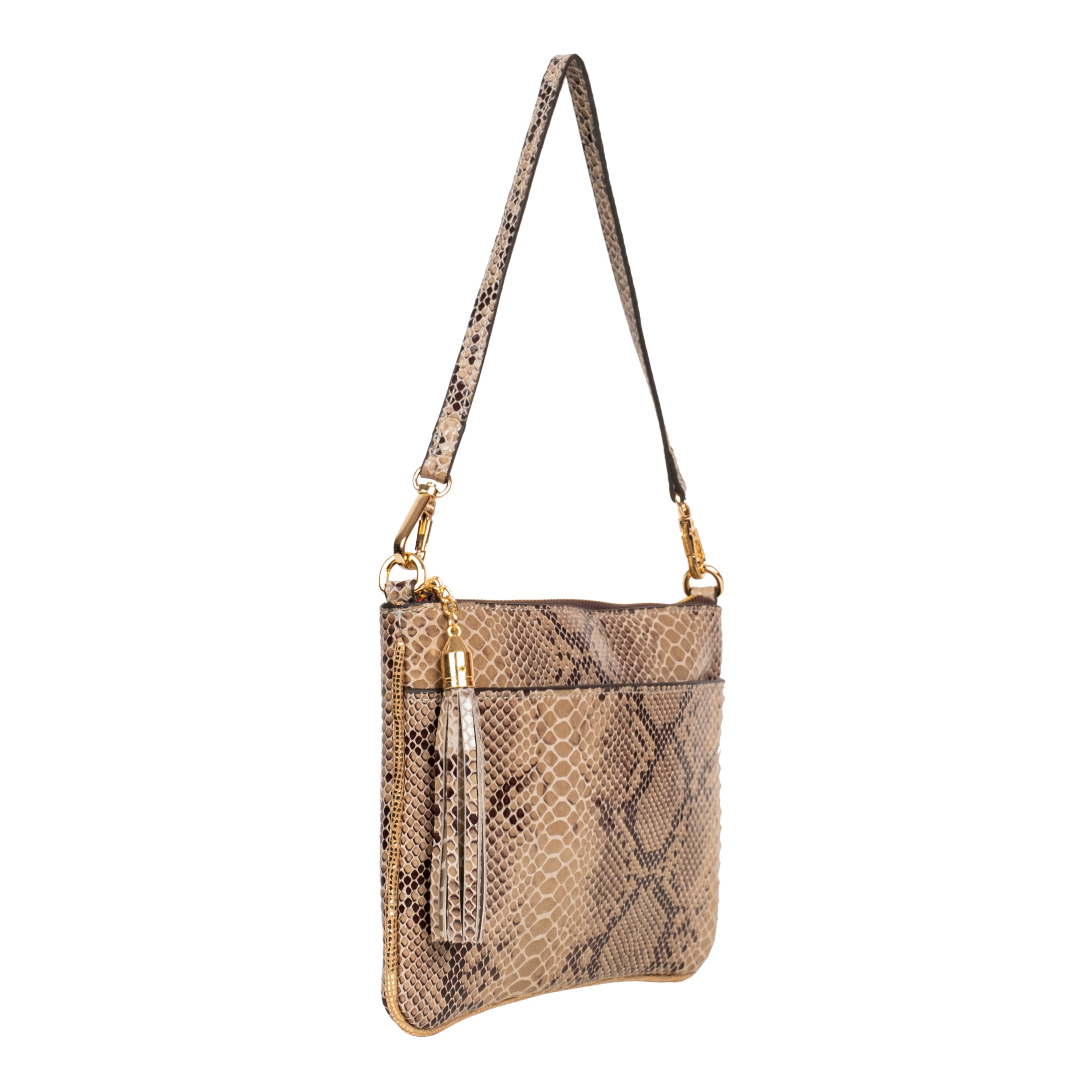 Genuine Leather Wristlet (Big) - Beige