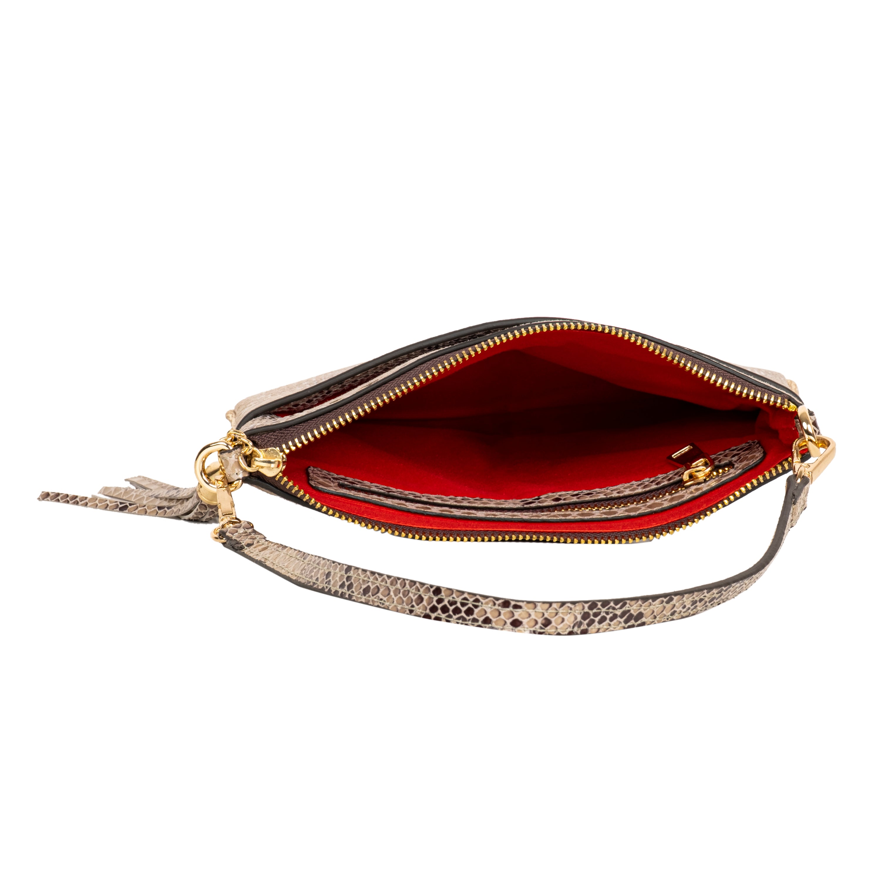 Genuine Leather Wristlet (Big) - Beige