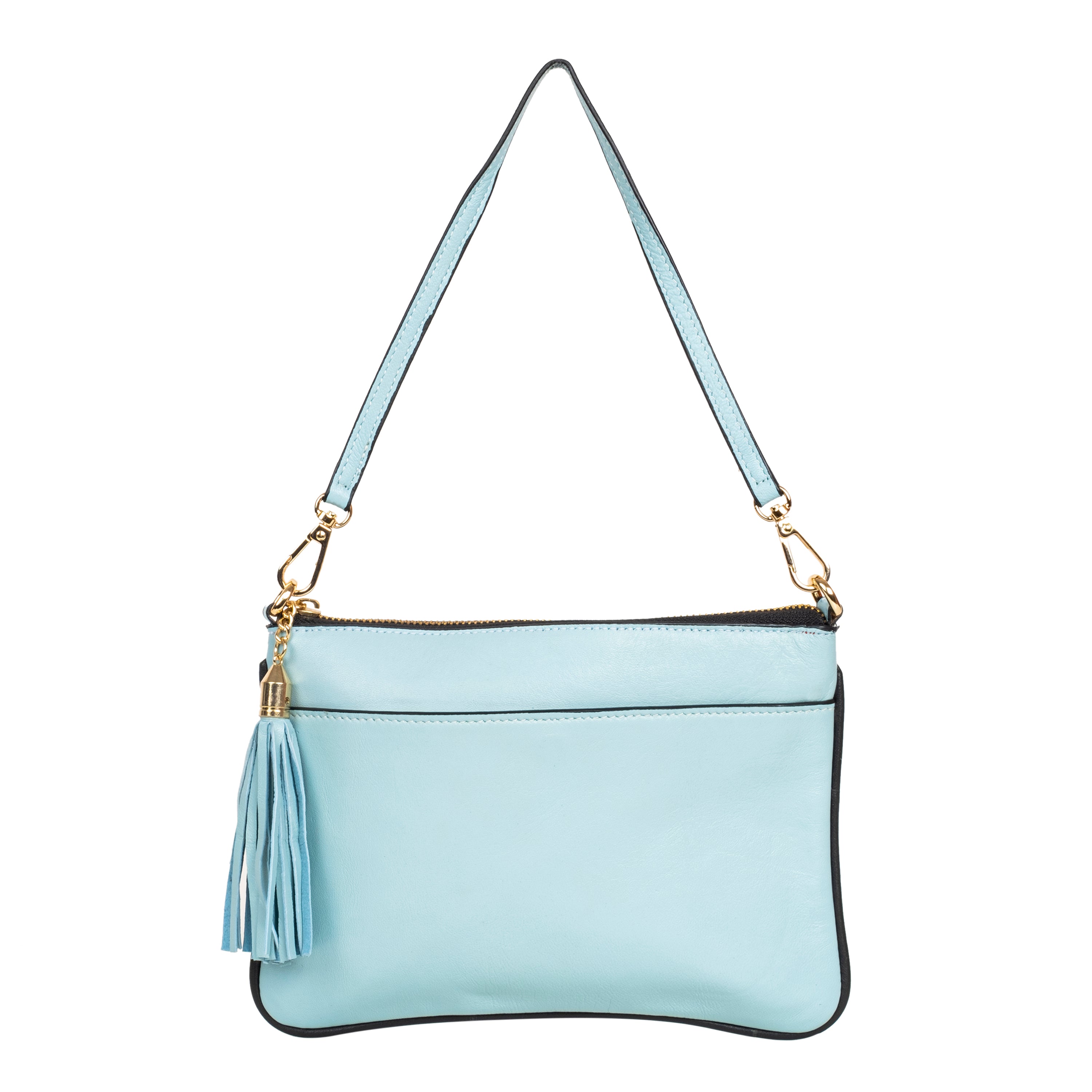 Genuine Leather Wristlet (Big) - Sky Blue