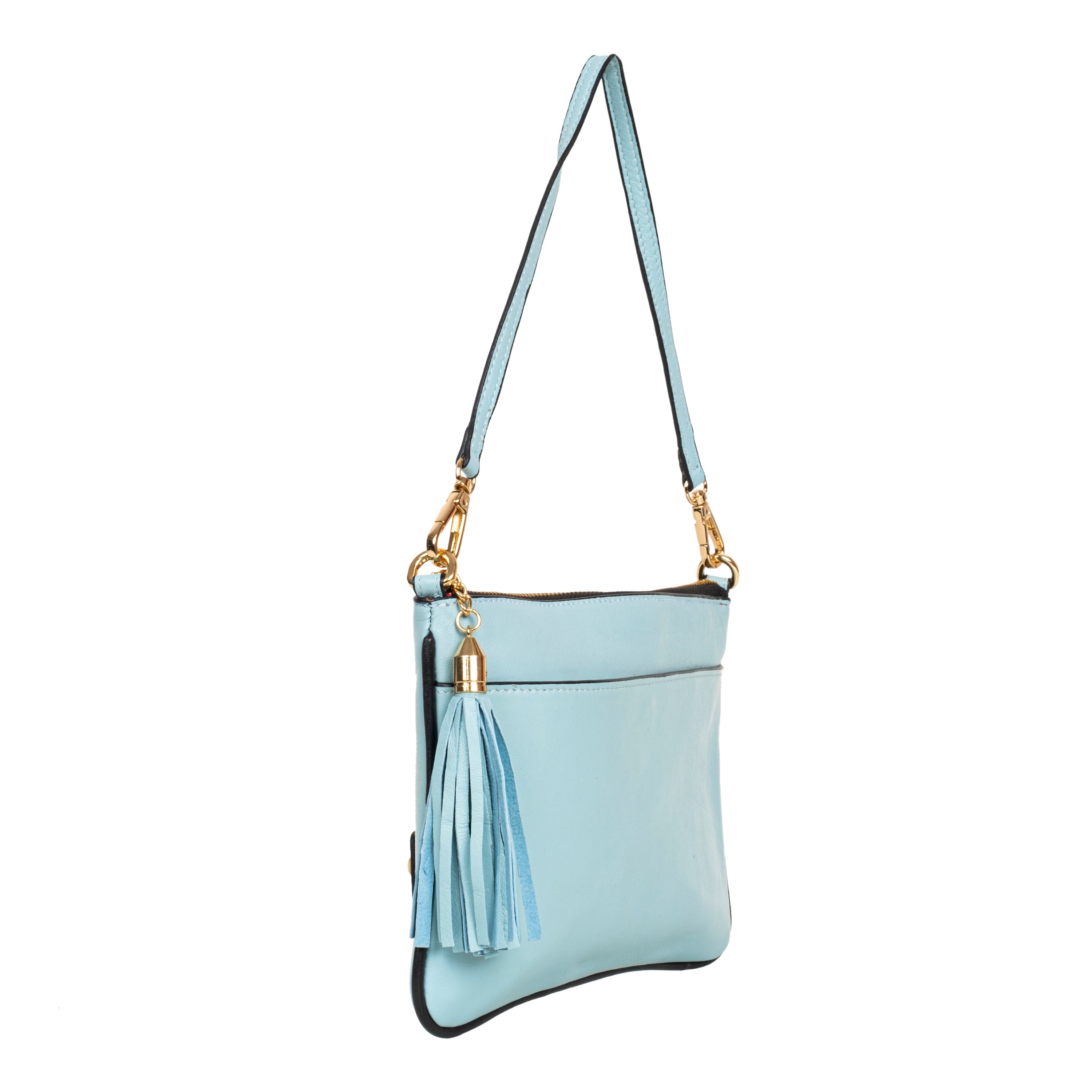 Genuine Leather Wristlet (Big) - Sky Blue