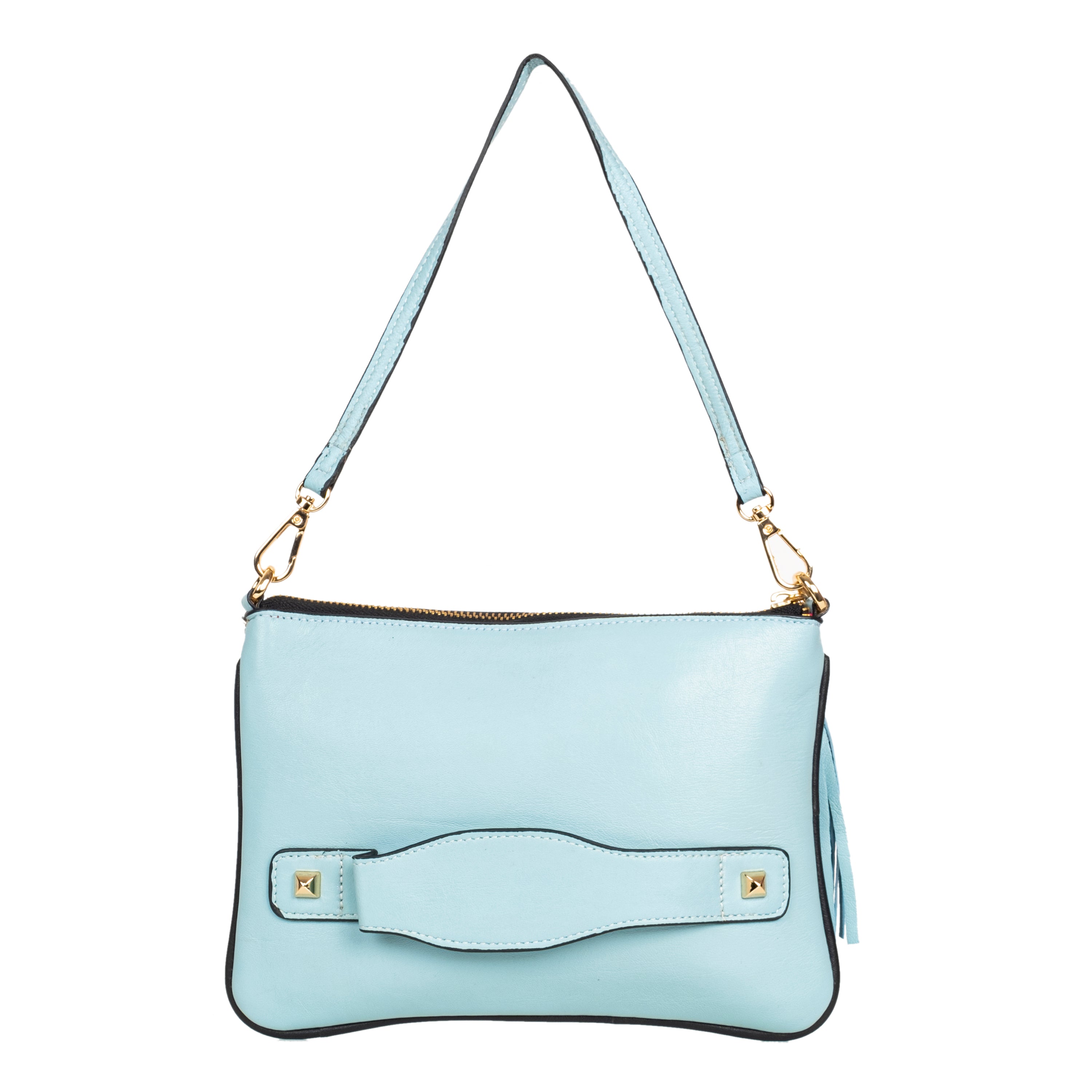 Genuine Leather Wristlet (Big) - Sky Blue