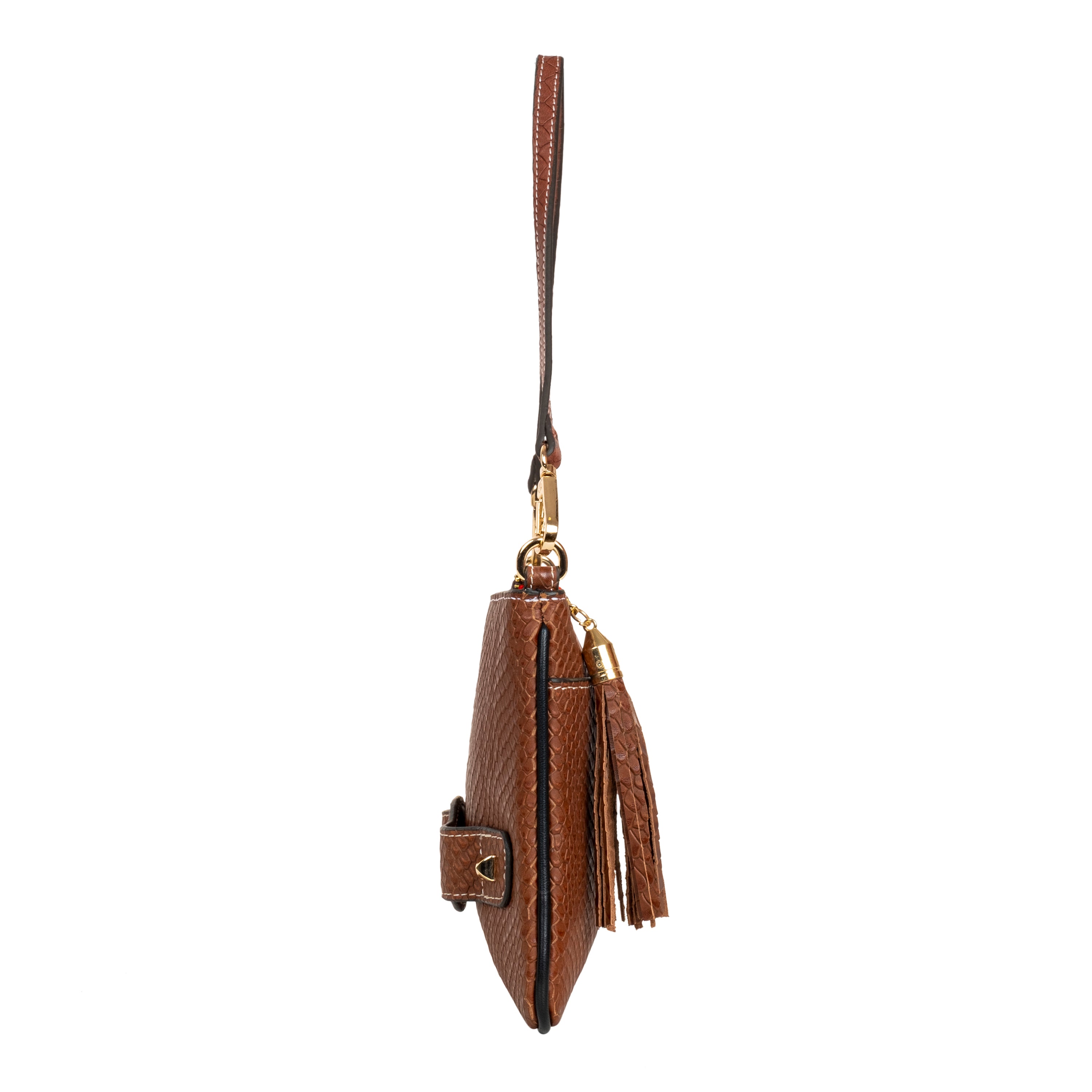 Genuine Leather Wristlet (Big) - Tan