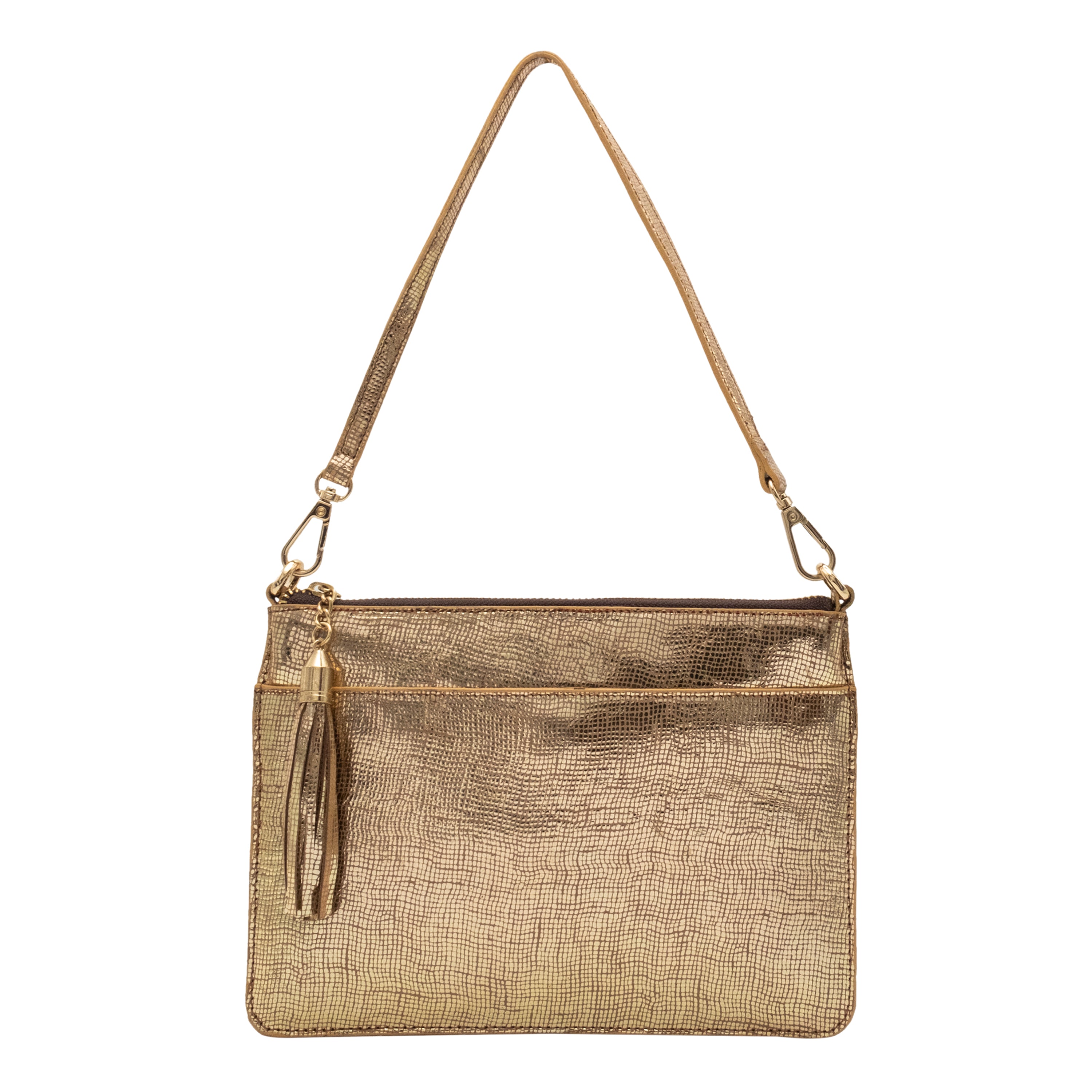 Genuine Leather Wristlet - Golden