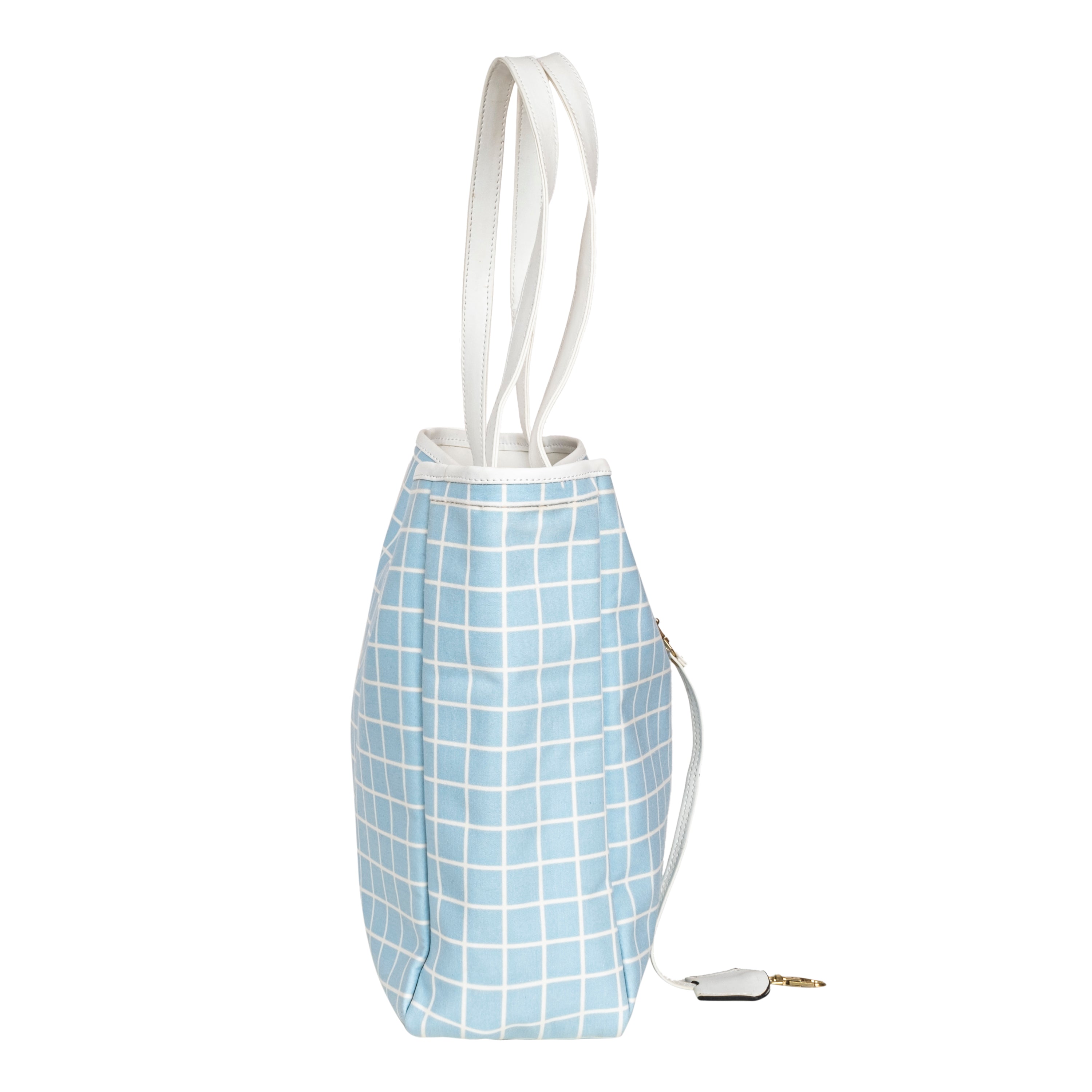 Convertible Tote Bag-Blue Check