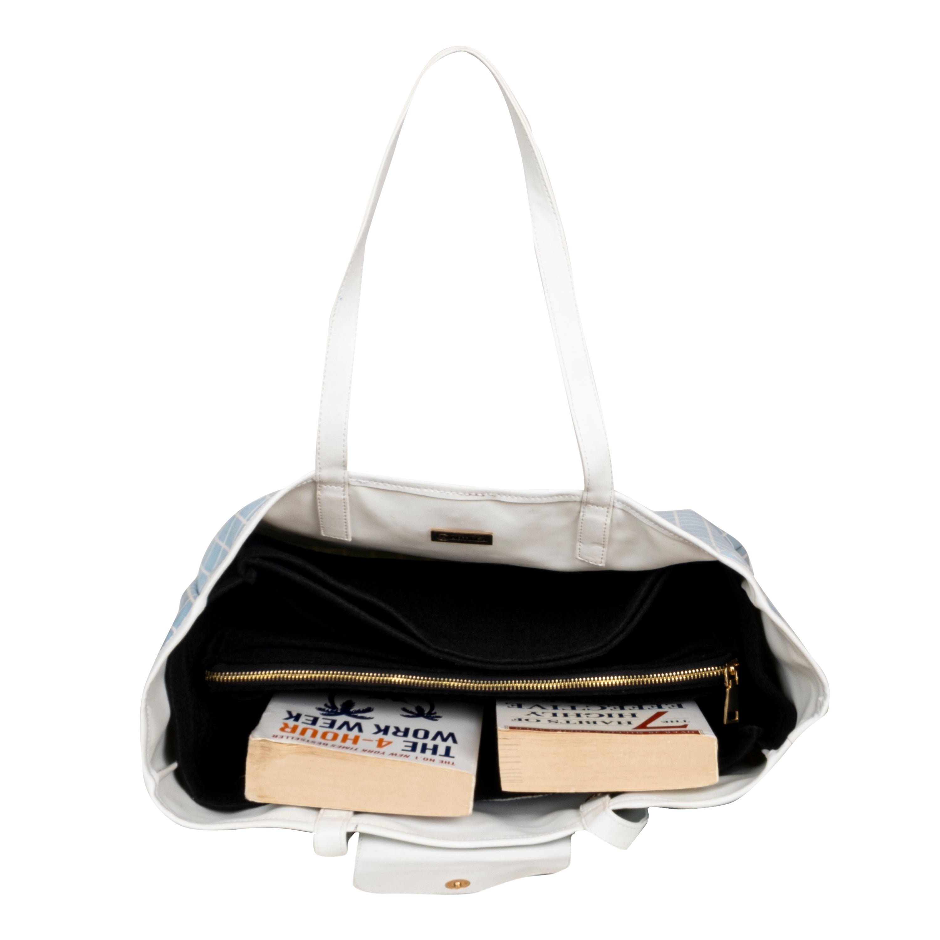 Convertible Tote Bag-Blue Check