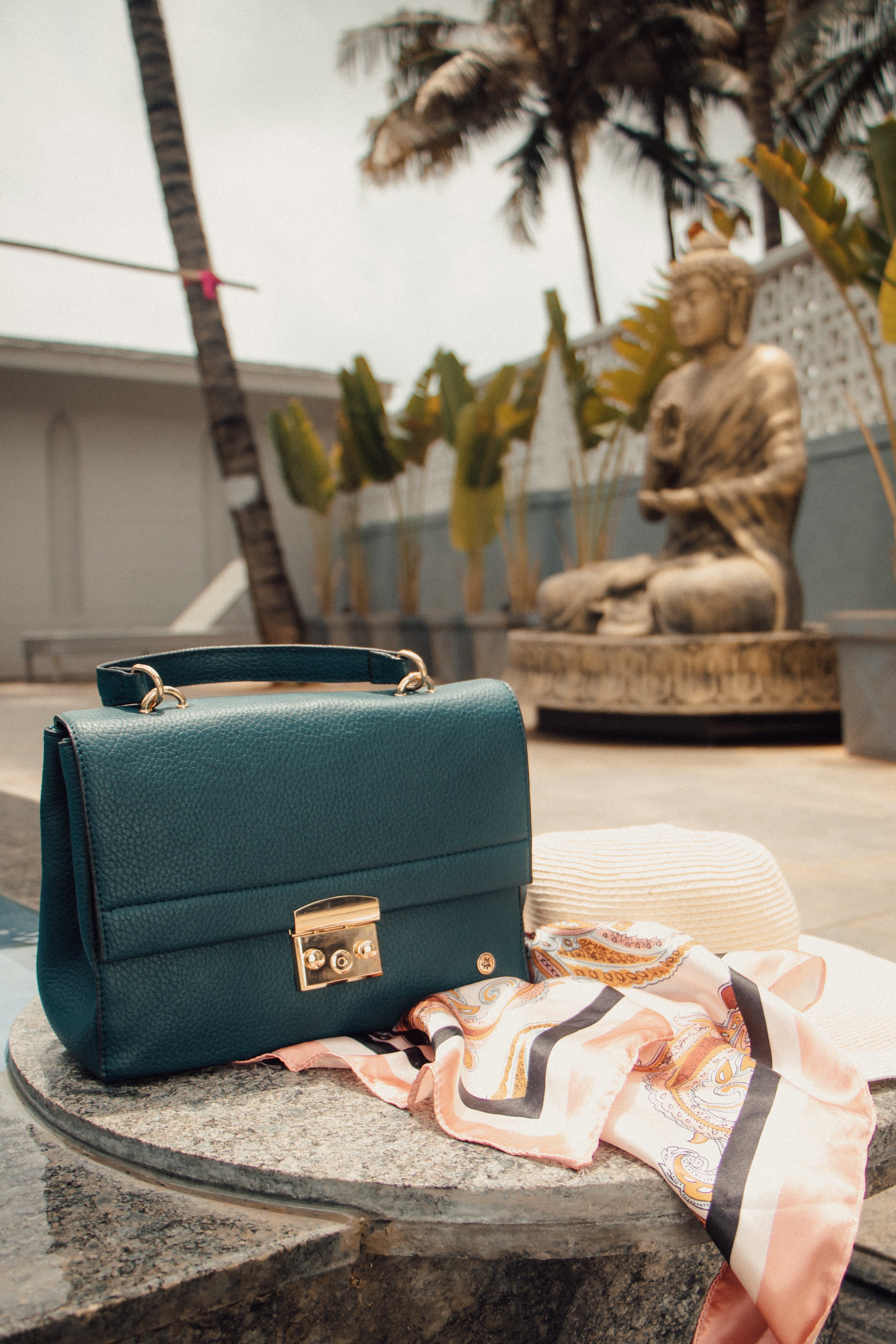 Handbag And Sling - Blue