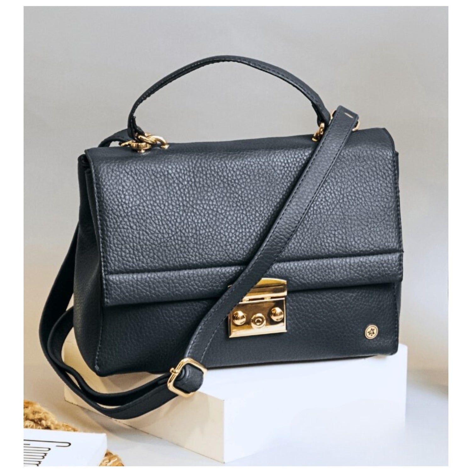Handbag And Sling - Black