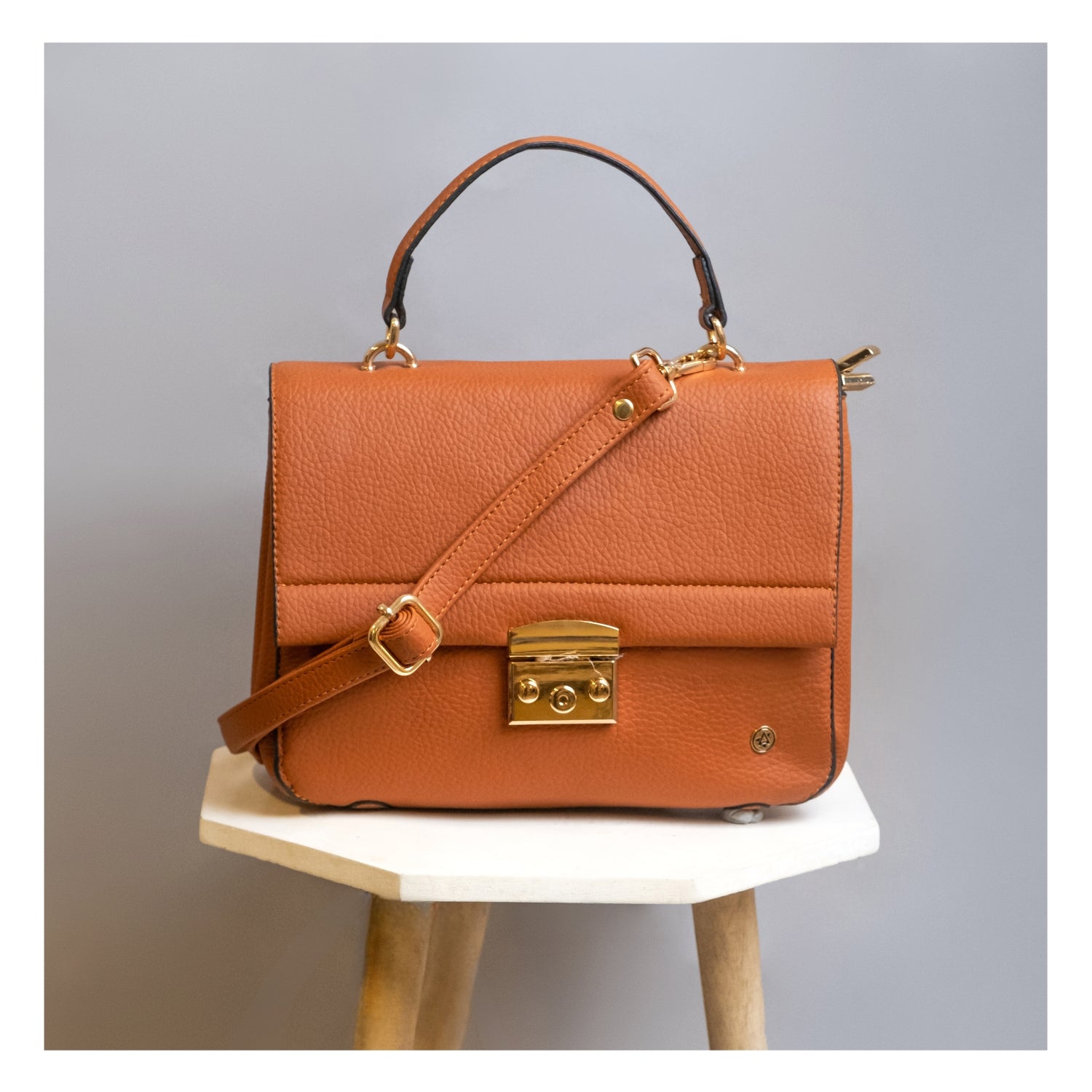 Handbag And Sling - Tan