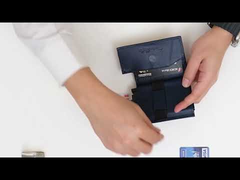 Artilea POP UP Card Holder Leather (Navy Blue)