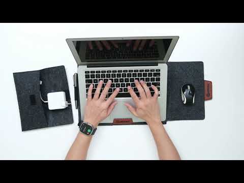 Laptop Sleeve With Stand 13" - Grey, Tan