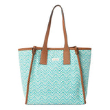 Cyan Chevron - Combo of Tote & Laptop Sleeve