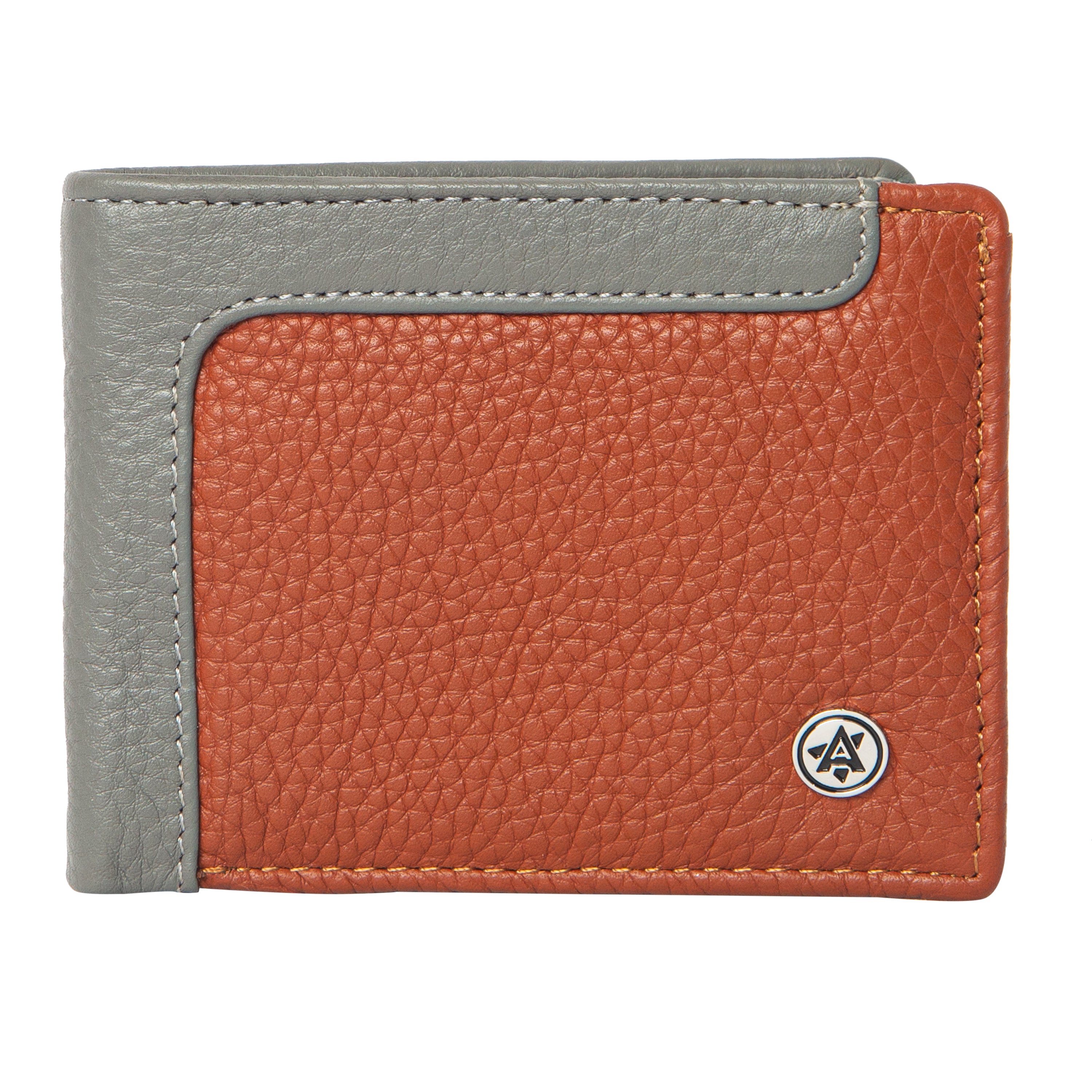 Genuine Leather Brown Grey Wallet