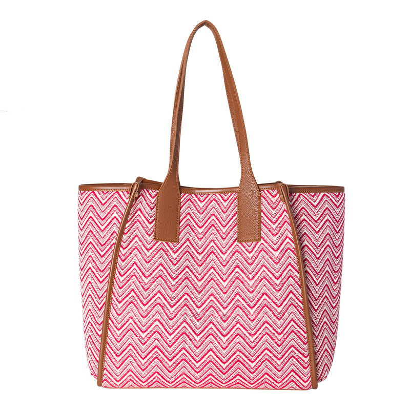 Ikkat Bag - Rose Chevron Tote