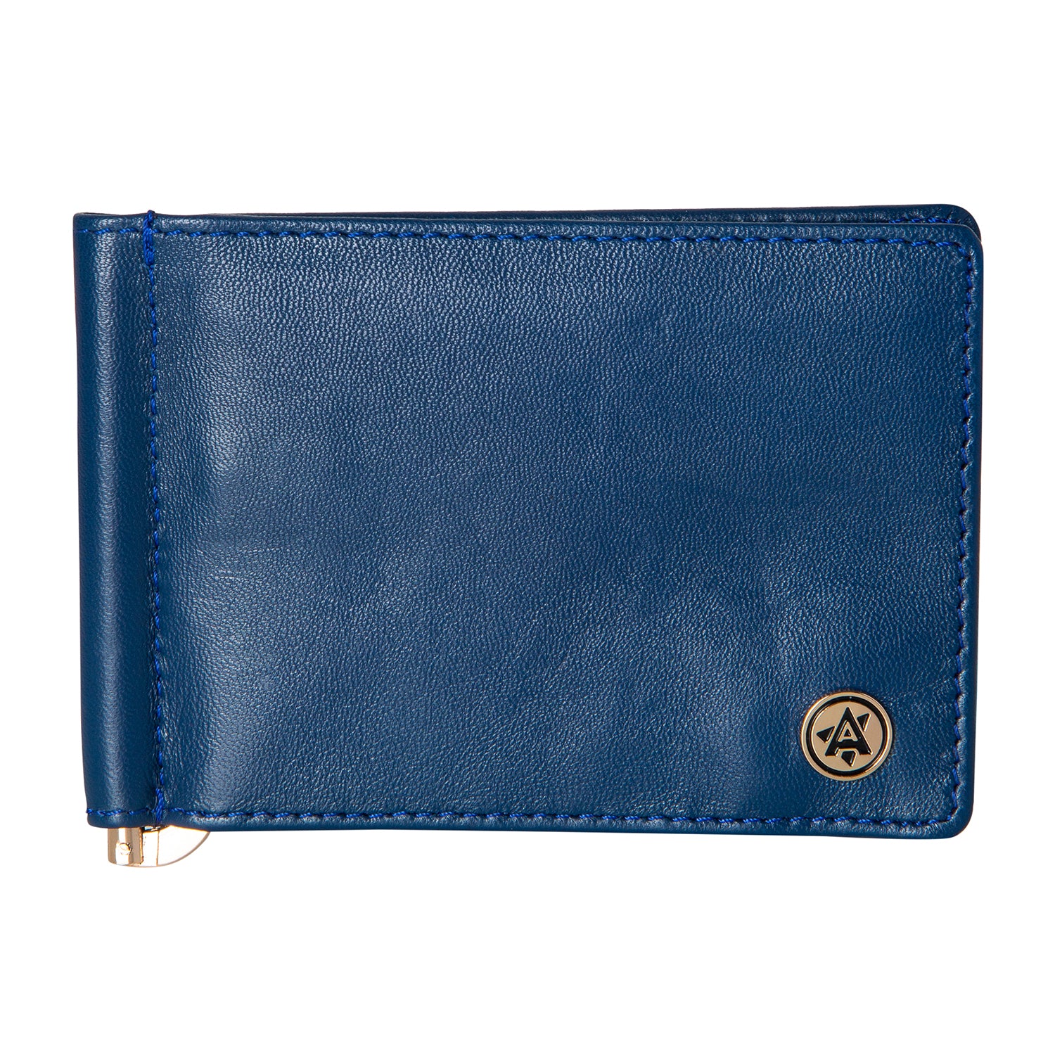 Leather Money Clip - Navy Blue