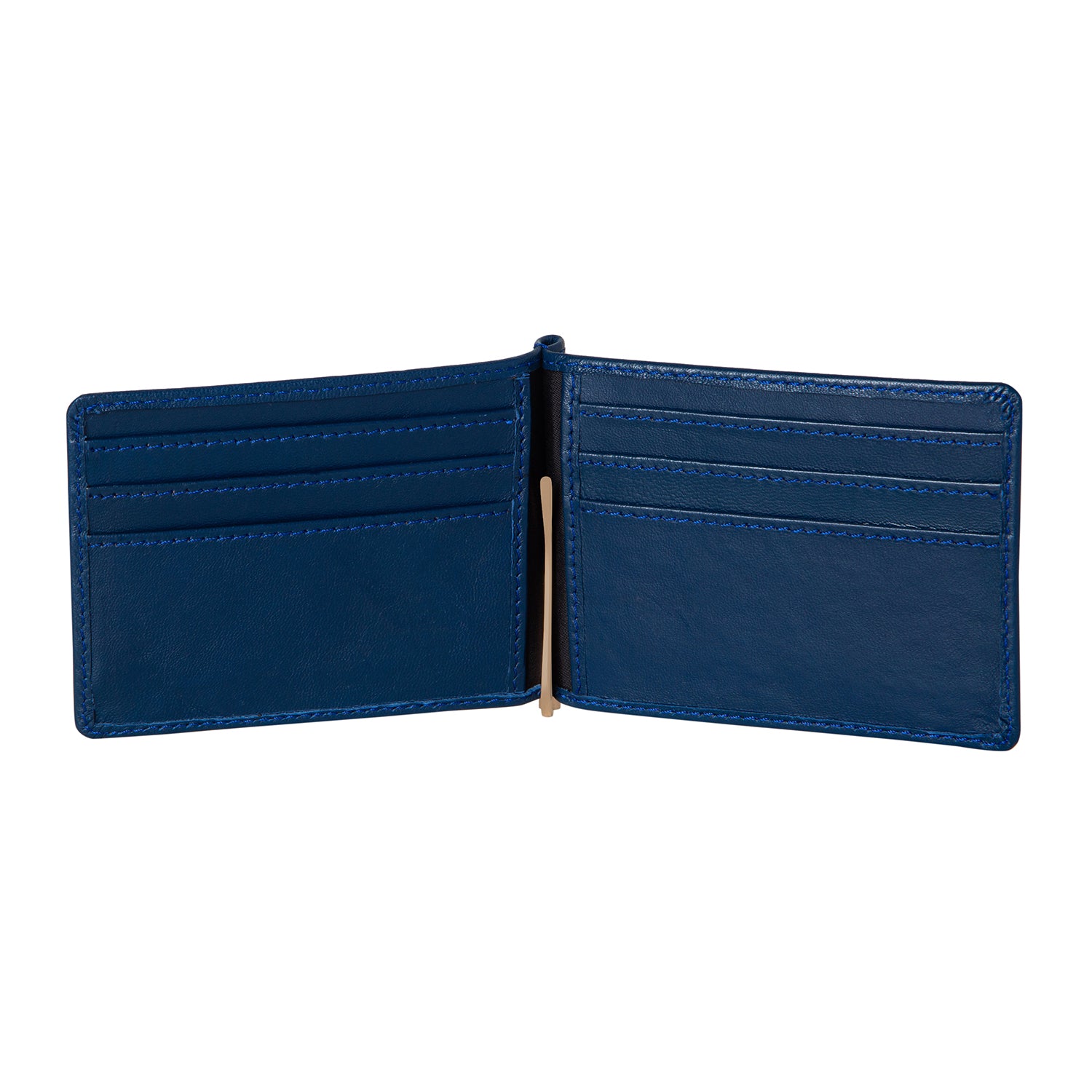 Leather Money Clip - Navy Blue