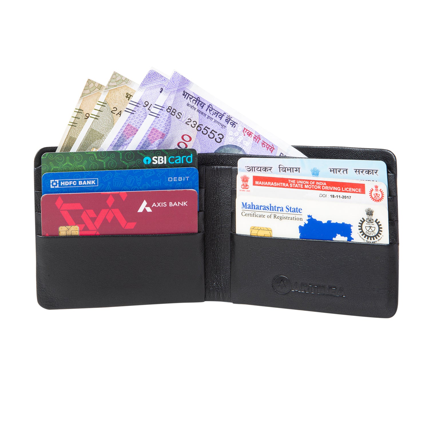 Genuine Italian Handcrafted Leather Wallet - Black