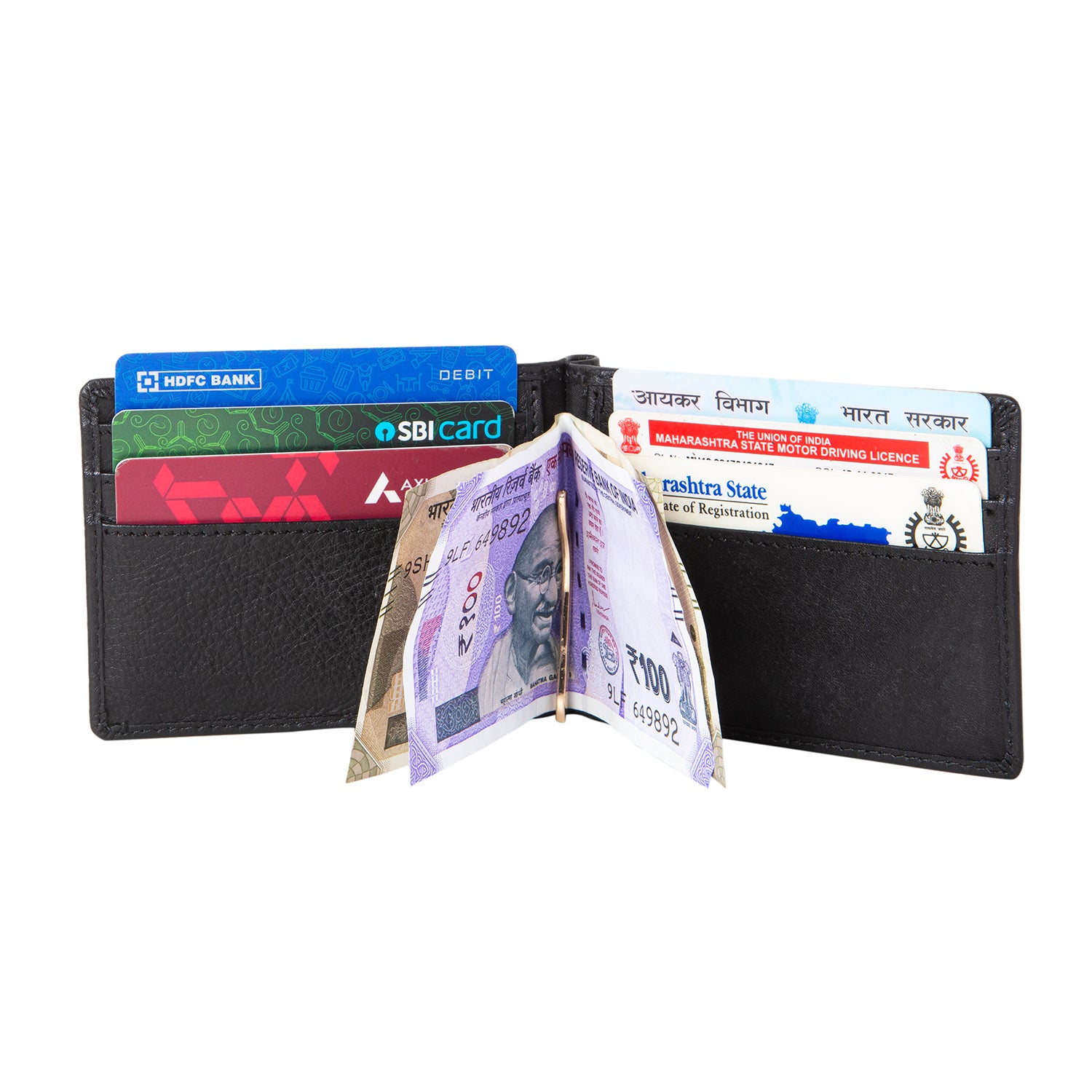 Leather Money Clip - Black